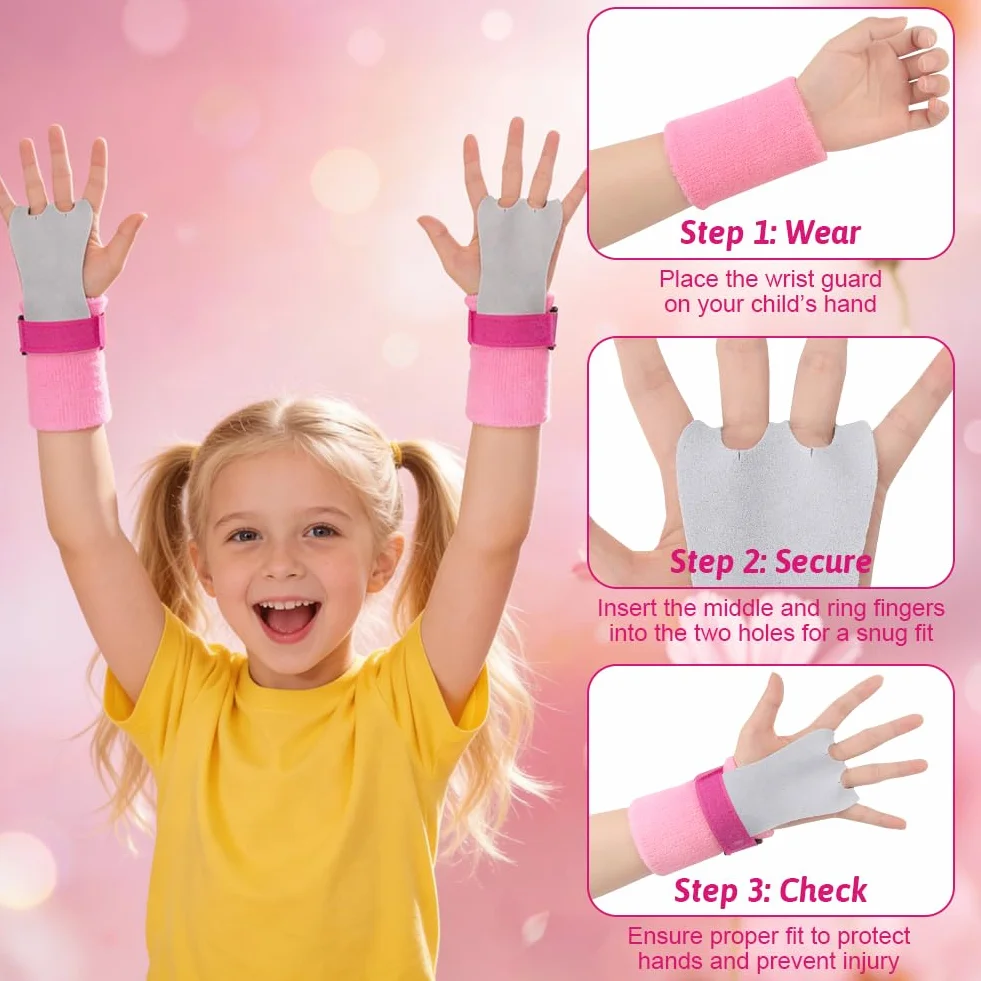 DiULi Set di 2 Impugnature da Ginnastica per Bambini, Protezione Palmi e Supporto Polso, Accessori Sportivi Allenamento, S/M