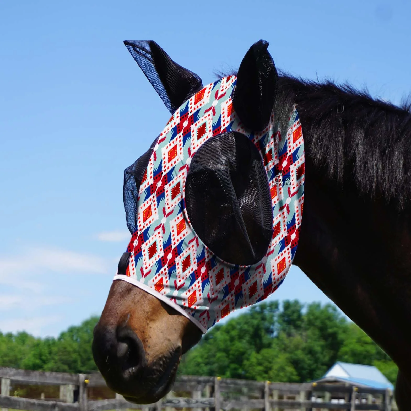 Harrison Howard Maschera da mosca del cavallo protezione UV Standard Stupendo Comfort tribale L