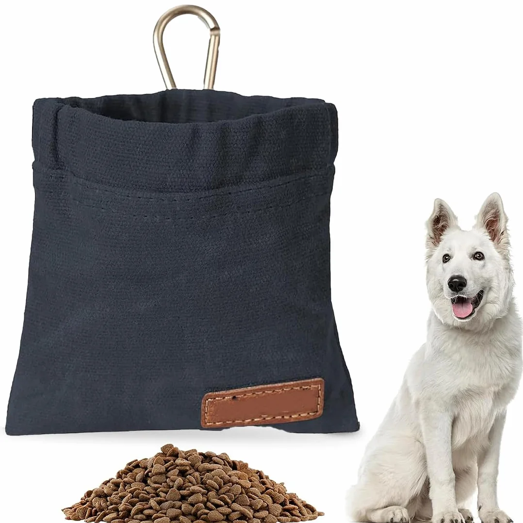 Borsa Addestramento Cane, Porta premietti per Cani, Porta Snack Cane, Sacchetto per cani a mani libere con moschettone, addestramento Cani Accessori, per addestramento di Cani (Nero)