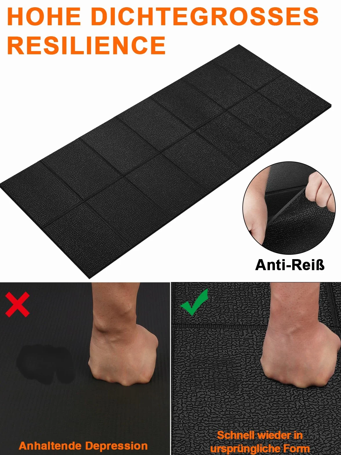 Tappetino per Tapis Roulant, 160 x 76 cm, Tappetino Palestra Spessore 6 mm, Pieghevole, per Tappeti, Pavimenti in Legno, Compatibile con Tappetino da Passeggio, Cyclette, Ellittica