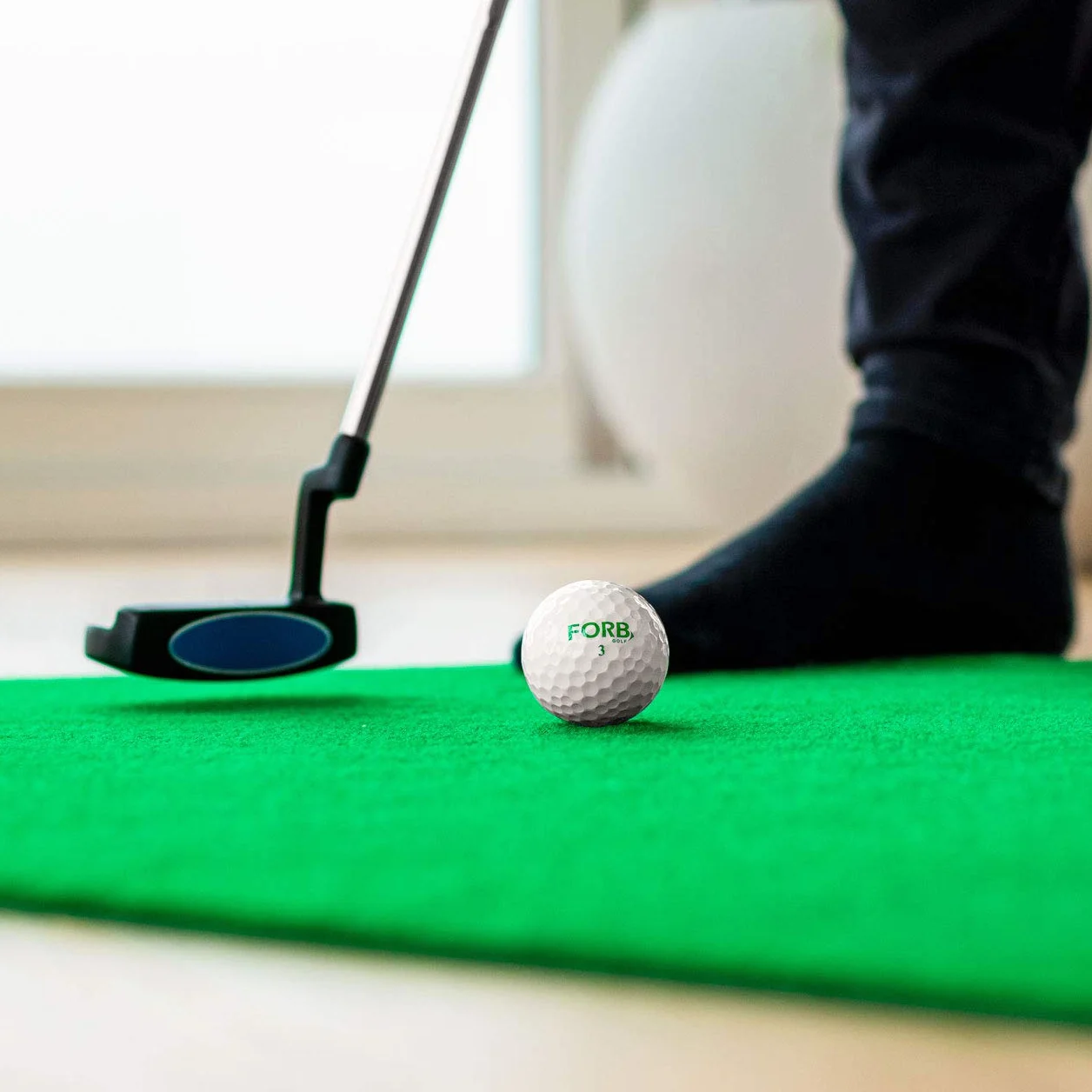 FORB Tappetino Putting da Golf per Uso Domestico - 2 Dimensioni Disponibili | Tappetino Professionale per Allenamento in Casa (3 buche) | Attrezzatura da Golf