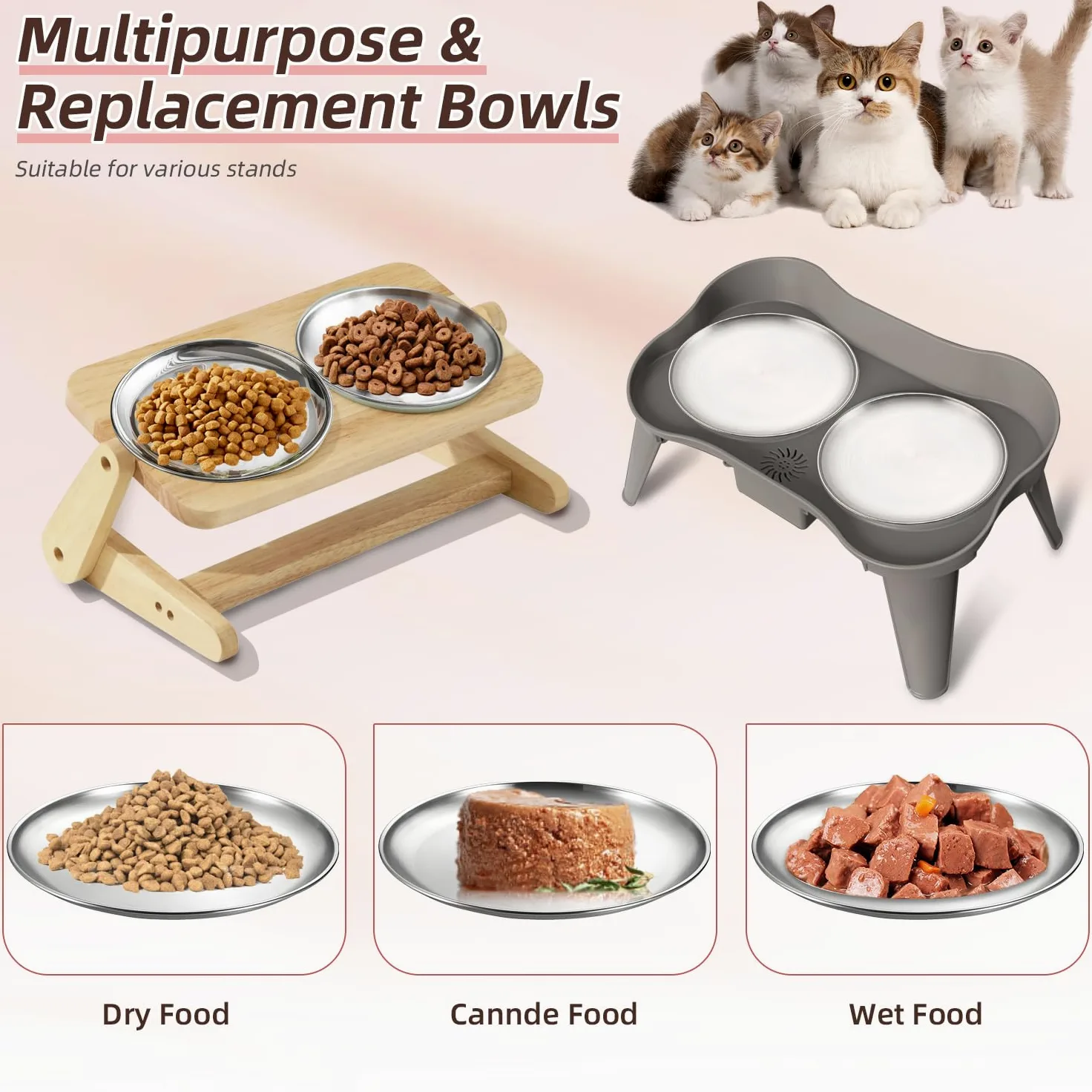 12 ciotole per cibo per gatti in acciaio inox, piccole e piatte da 17 cm, perfette per gattini, gatti, furetti, gatti randagi