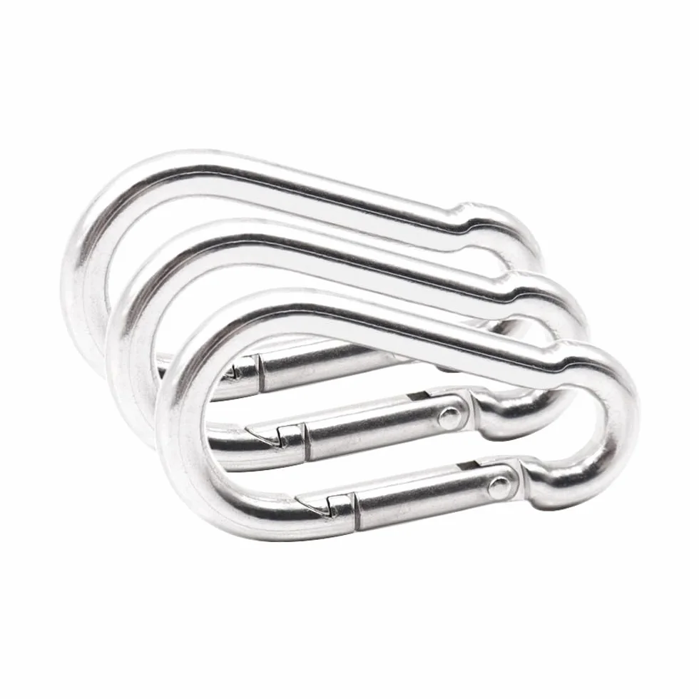 Moschettoni Acciaio Inossidabile 304 6 Pezzi Forma D Portachiavi Carico 70 kg M6