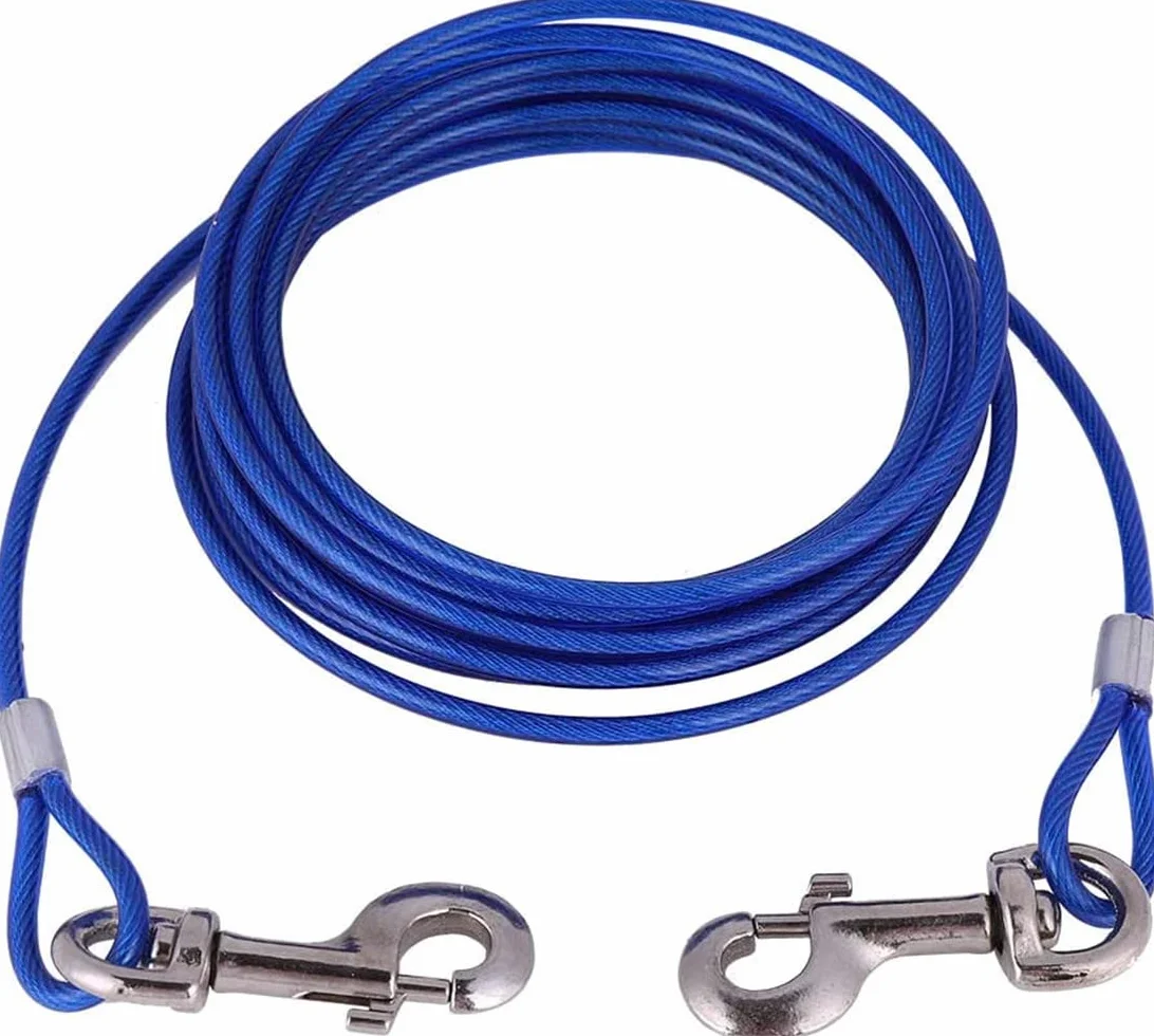 5m Guinzaglio per Cane，doppia testa Guinzaglio，per Esterno Come Cortile E Campeggio（blu）.