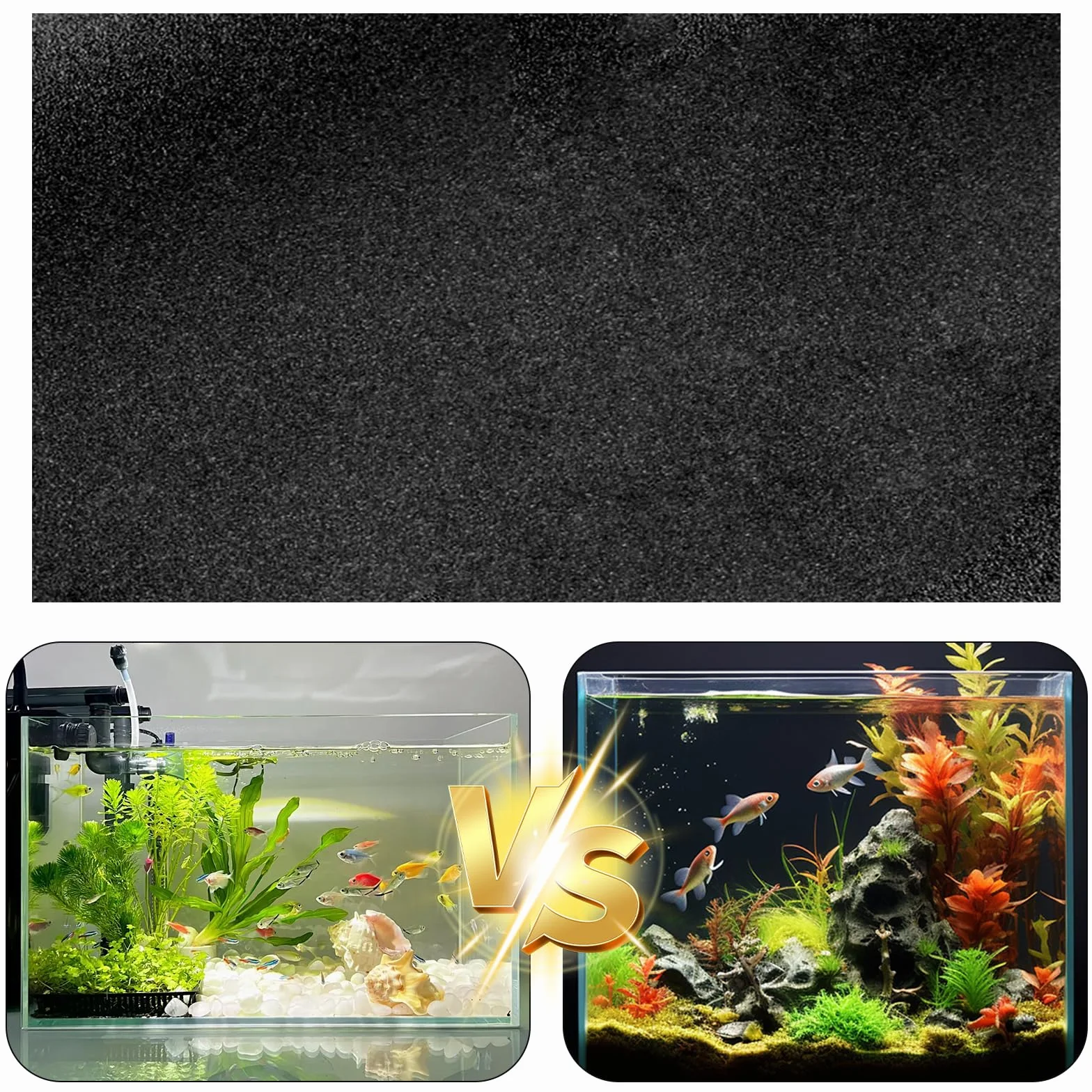 Gohytal Acquario Sfondo Nero, 200 x 40 cm Pesce Serbatoio Poster Sfondo Statico per Acquario Parete Posteriore in Vinile Adesivo Statico Sfondo Acquario Nero Generico per Acquario Acquari