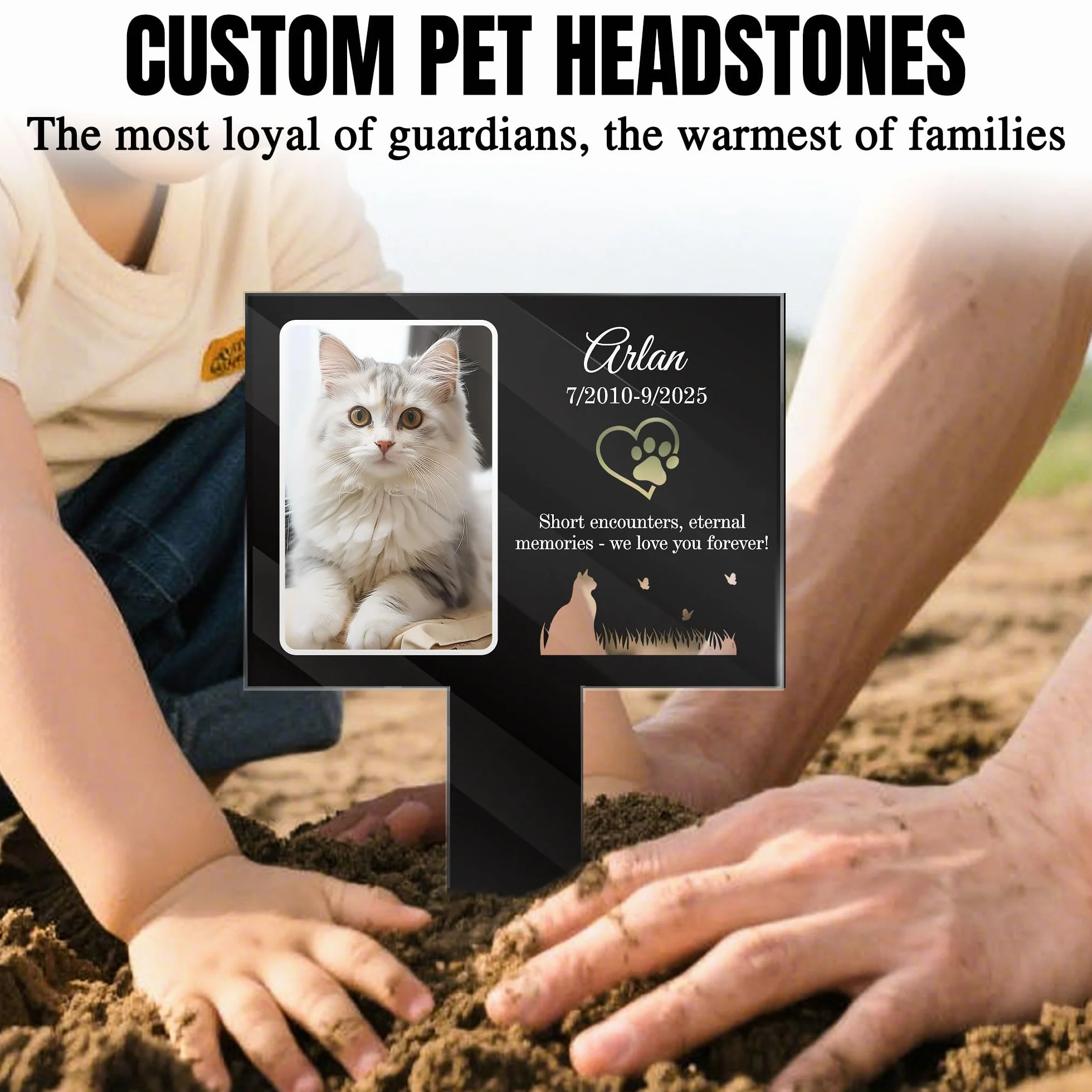 Targa Commemorativa Personalizzata per Animali Domestici, Targhetta Commemorativa da Giardino per Animali Domestici, Placca Commemorativa per Cani, Tombe, Decorazione Commemorativa