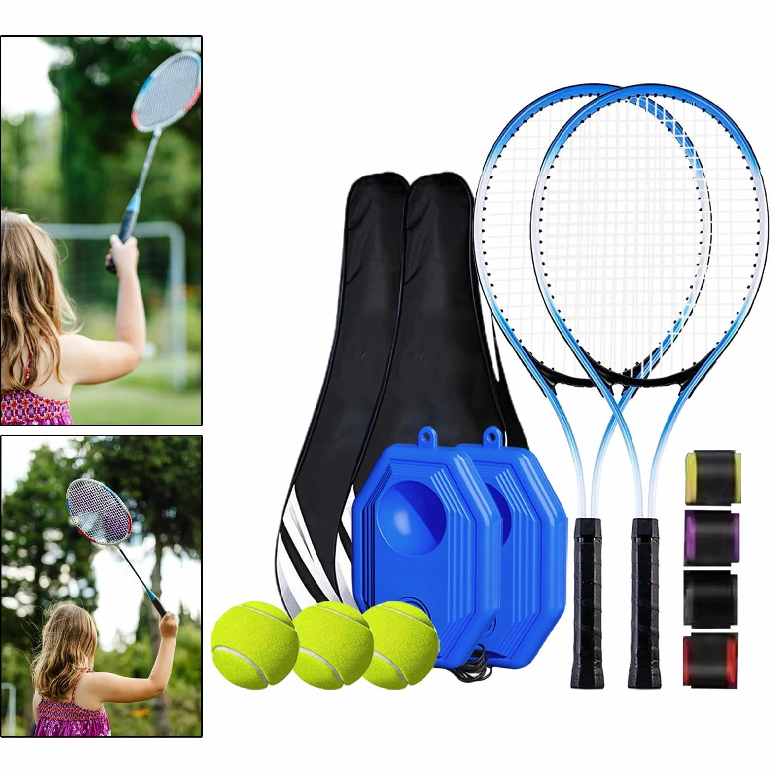Tennis Training Rebounder Set, Autonomo Allenamento Rimbalzo per Parco Giardino Interno