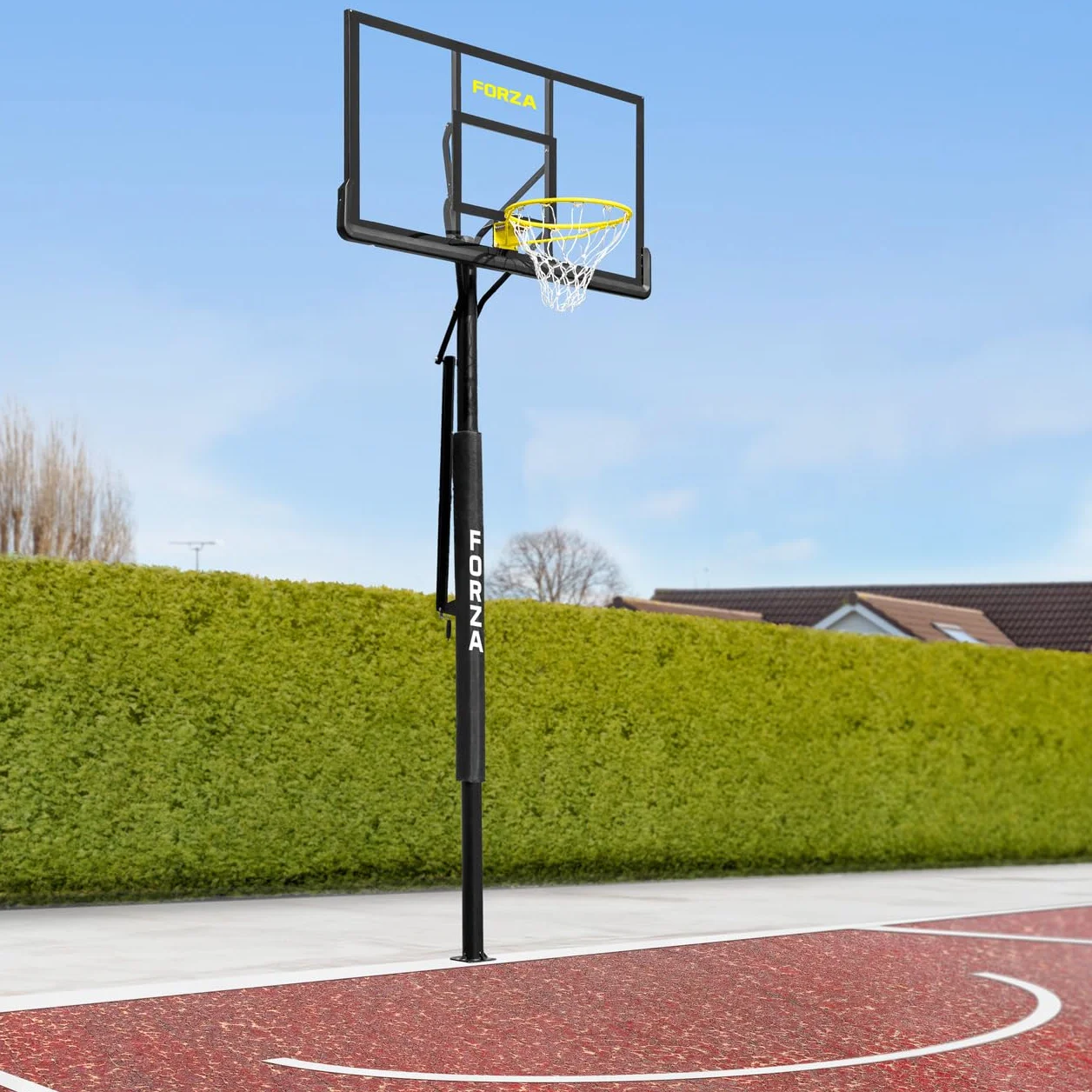 FORZA Canestro E Tabellone Da Basket [Fisso] | Altezza Regolabile | Canestro Con Sistema Fisso | Per Spazi Esterni