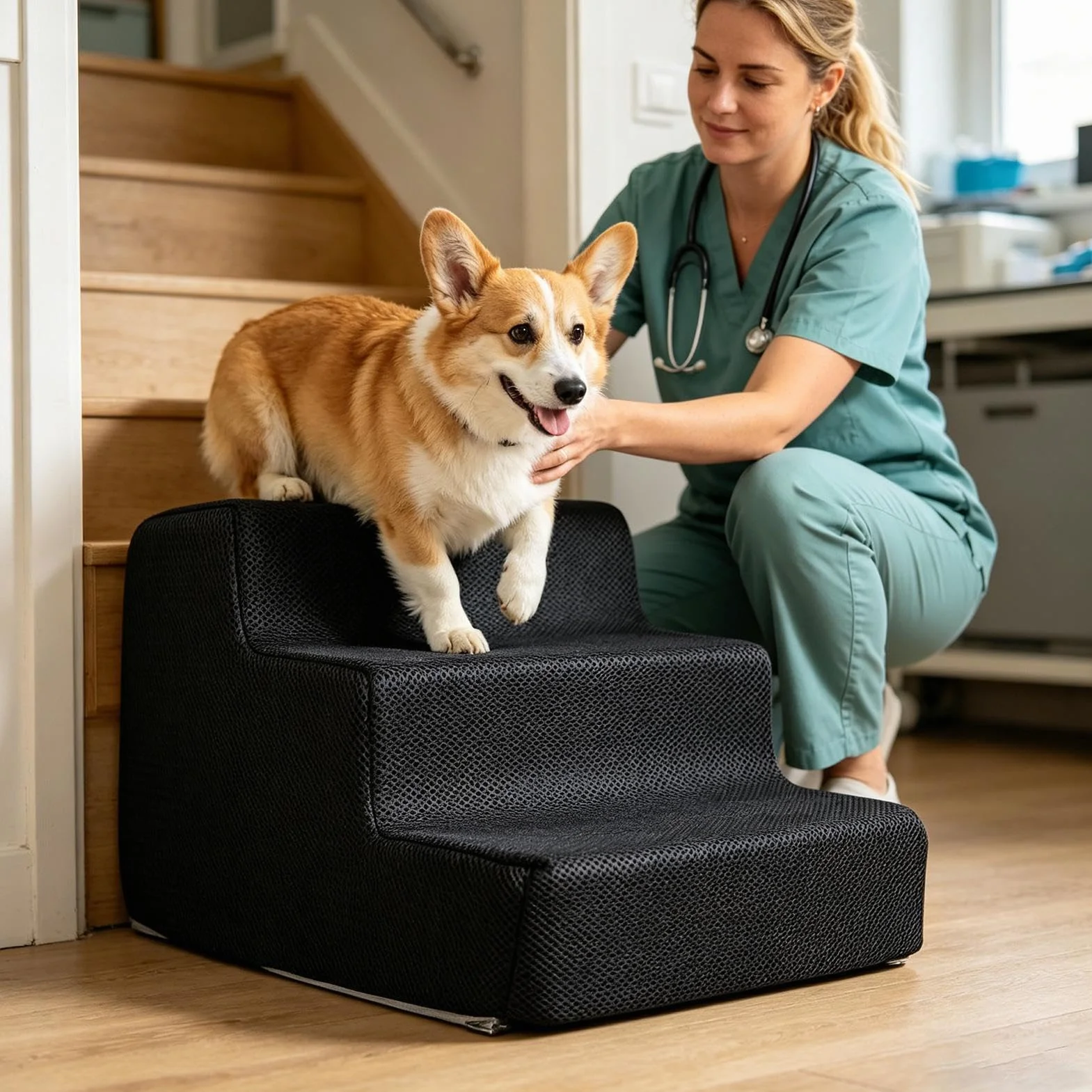 Scaletta Lavabile per Cani Cuccioli Gatti Auto Gradini per Animali Domestici