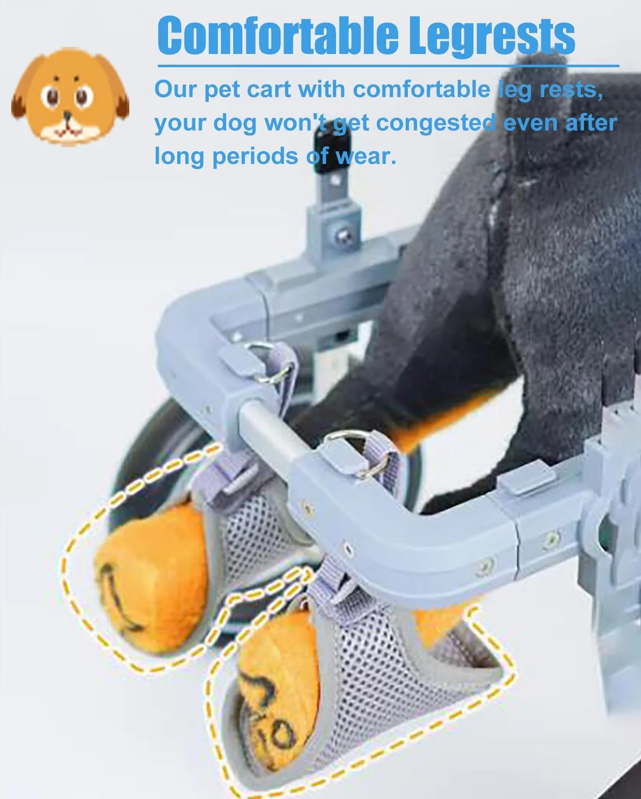 Carrello Cani Disabili Carrozzina per Cani a 2 Ruote per Zampe Posteriori, Ausilio Leggero per la Mobilità Dei Cani per Zampe Posteriori, Carrello di Supporto per L'addestramento Alla Riabilitazione(S