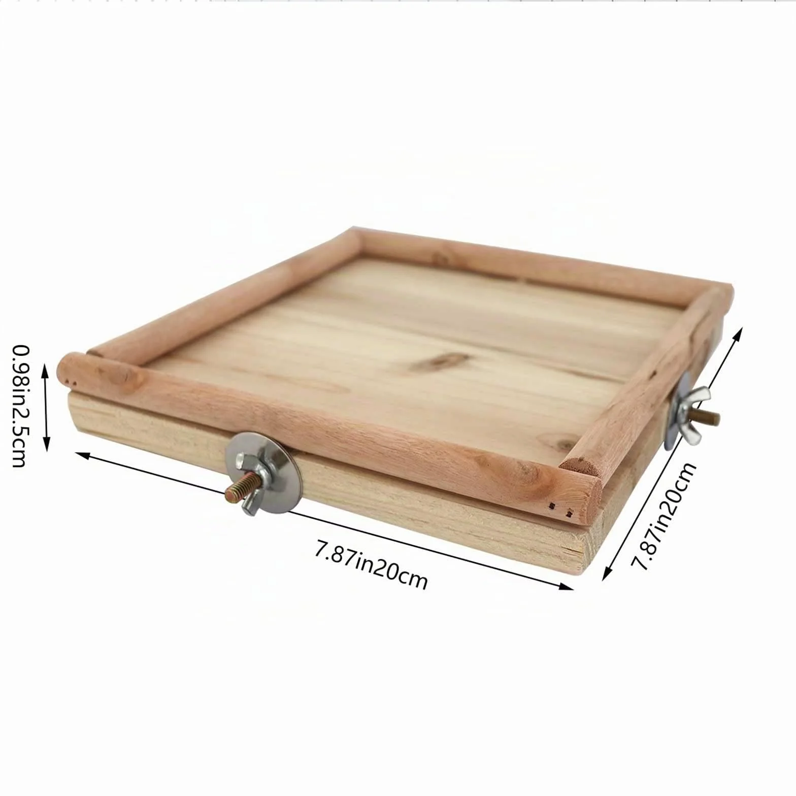 Piattaforma Appollaiatoio per Uccelli in Legno Naturale 20x20 cm per Gabbie Pappagalli Pappagallini Inseparabili