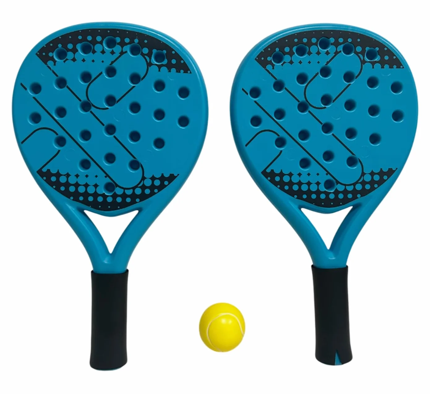 Racchette da Padel Set 2 Racchette in Plastica 41 cm con Pallina Beach Tennis Spiaggia Piscina