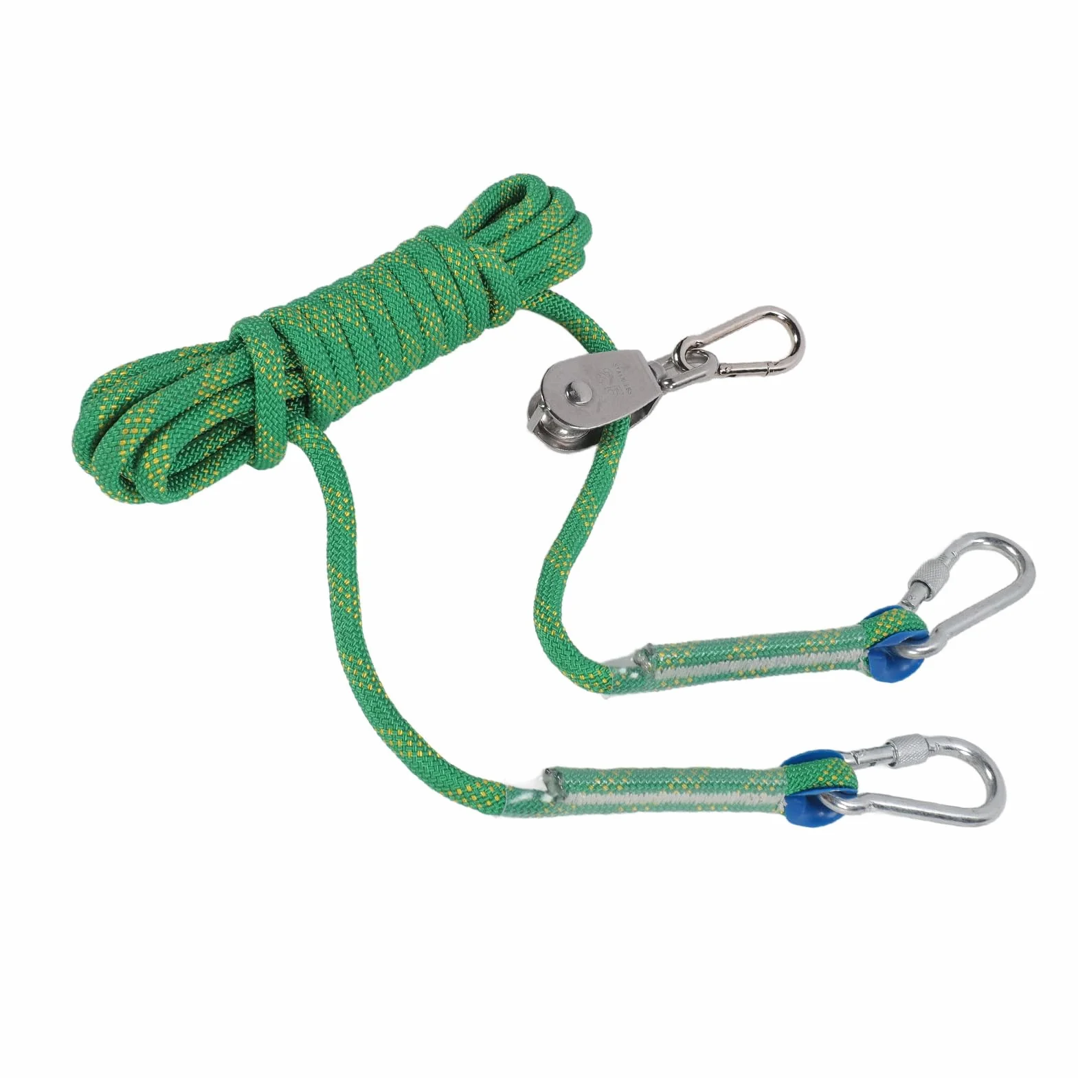 Cavo per Legare Cani, Cavo per Corridori Cani 16,4 Piedi Puleggia Rotante a 360 Gradi Riflettente per Campeggio in Giardino (GREEN)