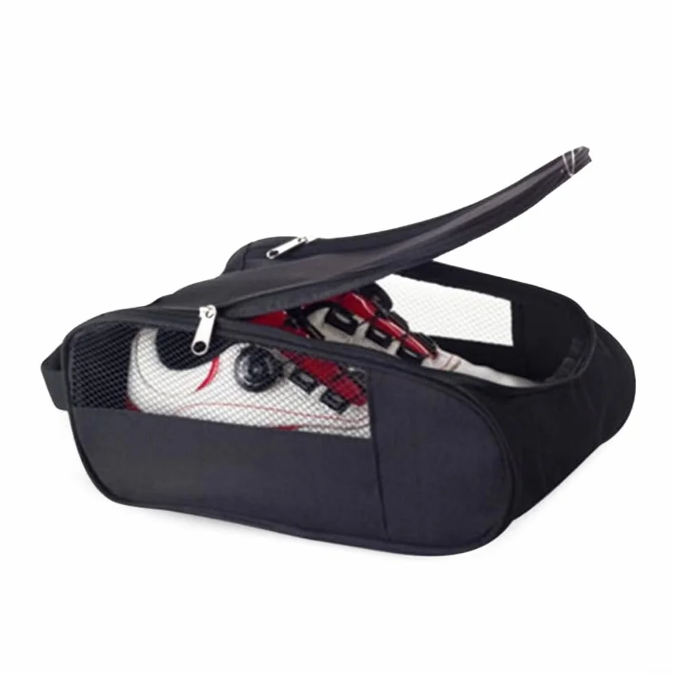 Borsa portatile antipolvere per scarpe da golf e tessuto Oxford impermeabile (nero)