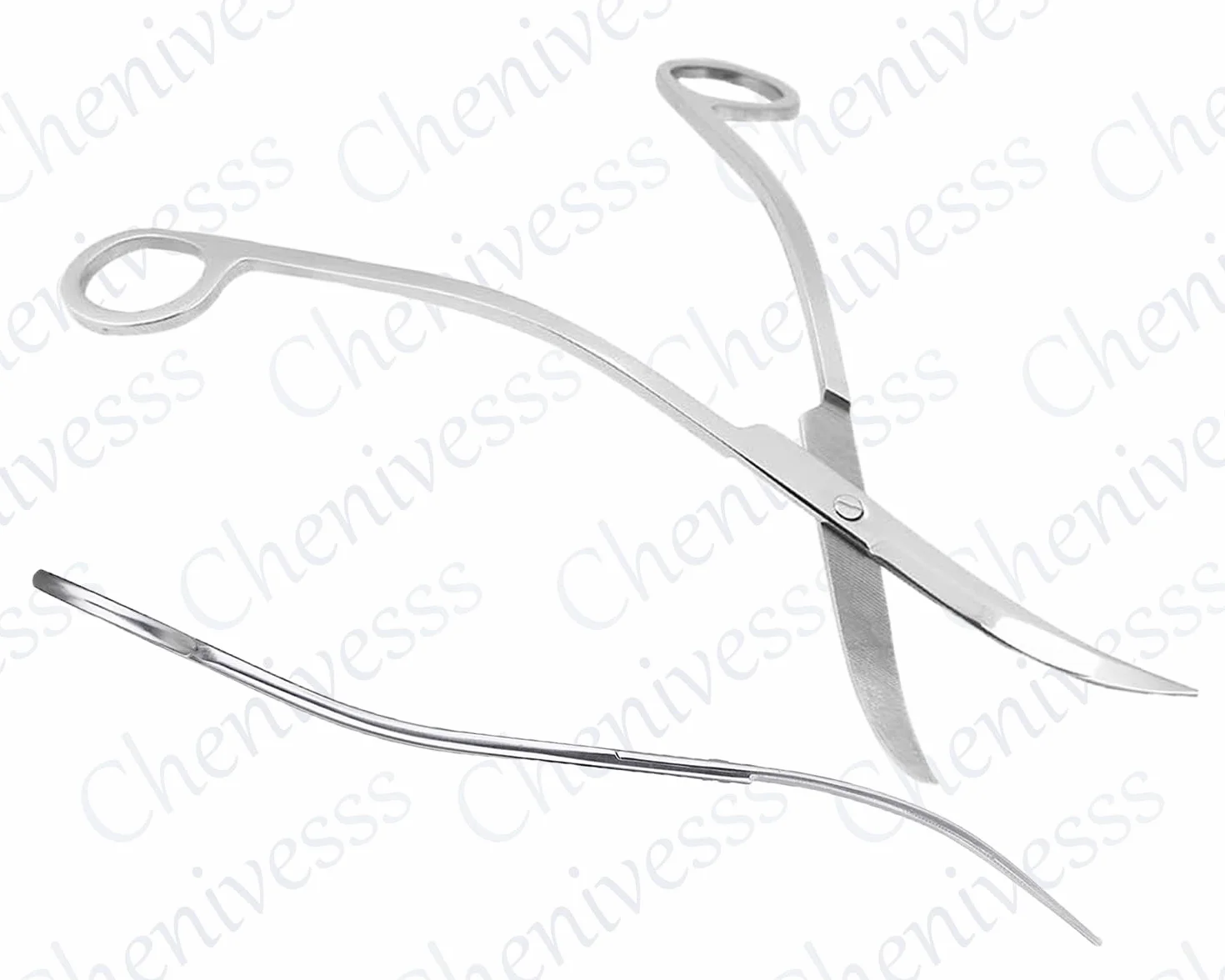 Forbici curve in acciaio inox 25 cm per acquario piante acquatiche