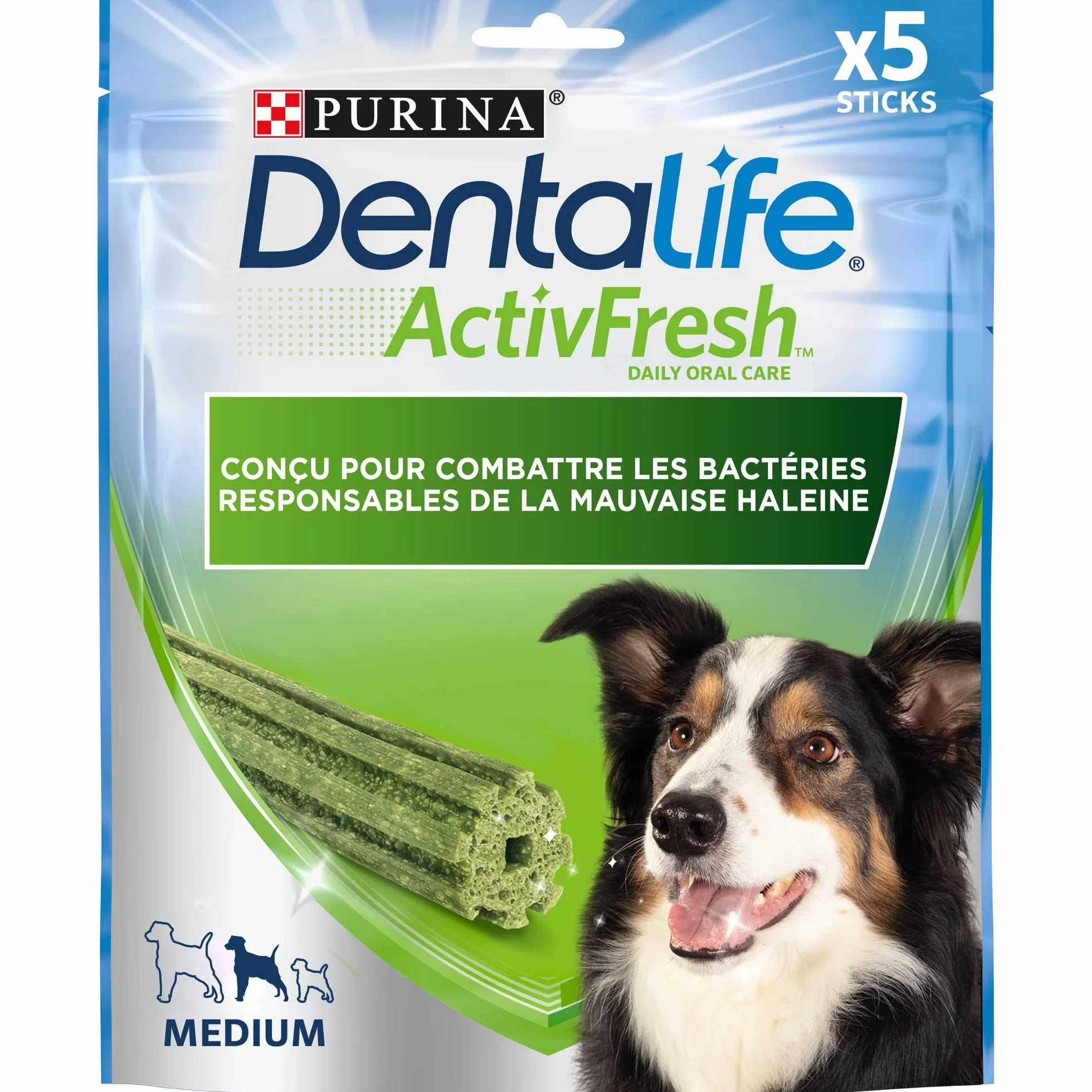 DENTALIFE ACTIVFRESH - 5 dolcetti da masticare per cani di taglia media, 115 g, igiene orale quotidiana