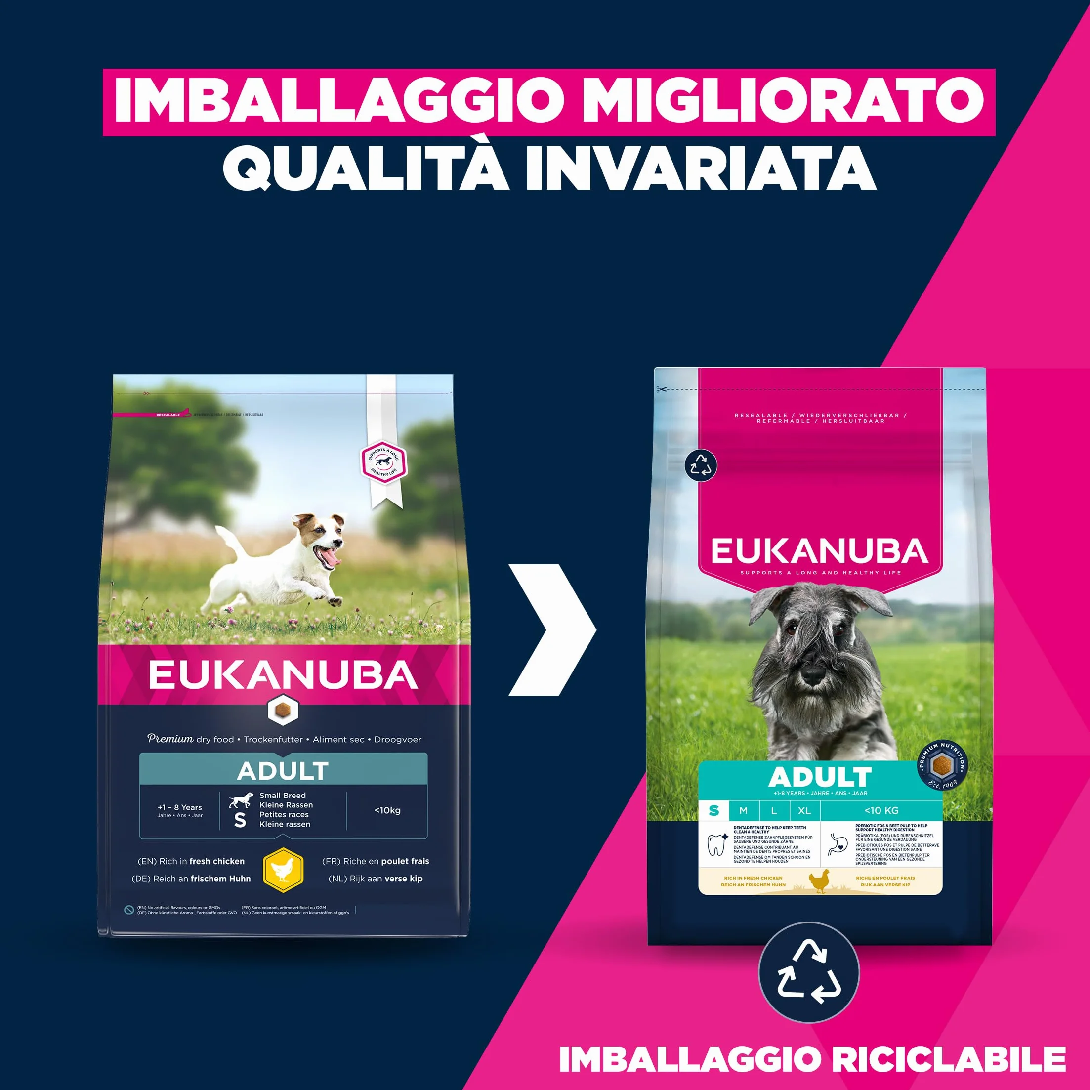 EUKANUBA Cibo secco per Cani con pollo fresco per razze di taglia piccola - Alimento secco premium per Cani adulti, 3 kg