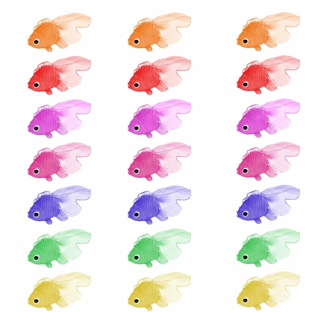 WeddHuis 21 Pesci di Plastica Piccoli Pesci Finti Tropicali Pesce Tropicale Figura in Movimentopesci Galleggianti Può Essere Sospeso non Girato Per la Decorazione di Acquari