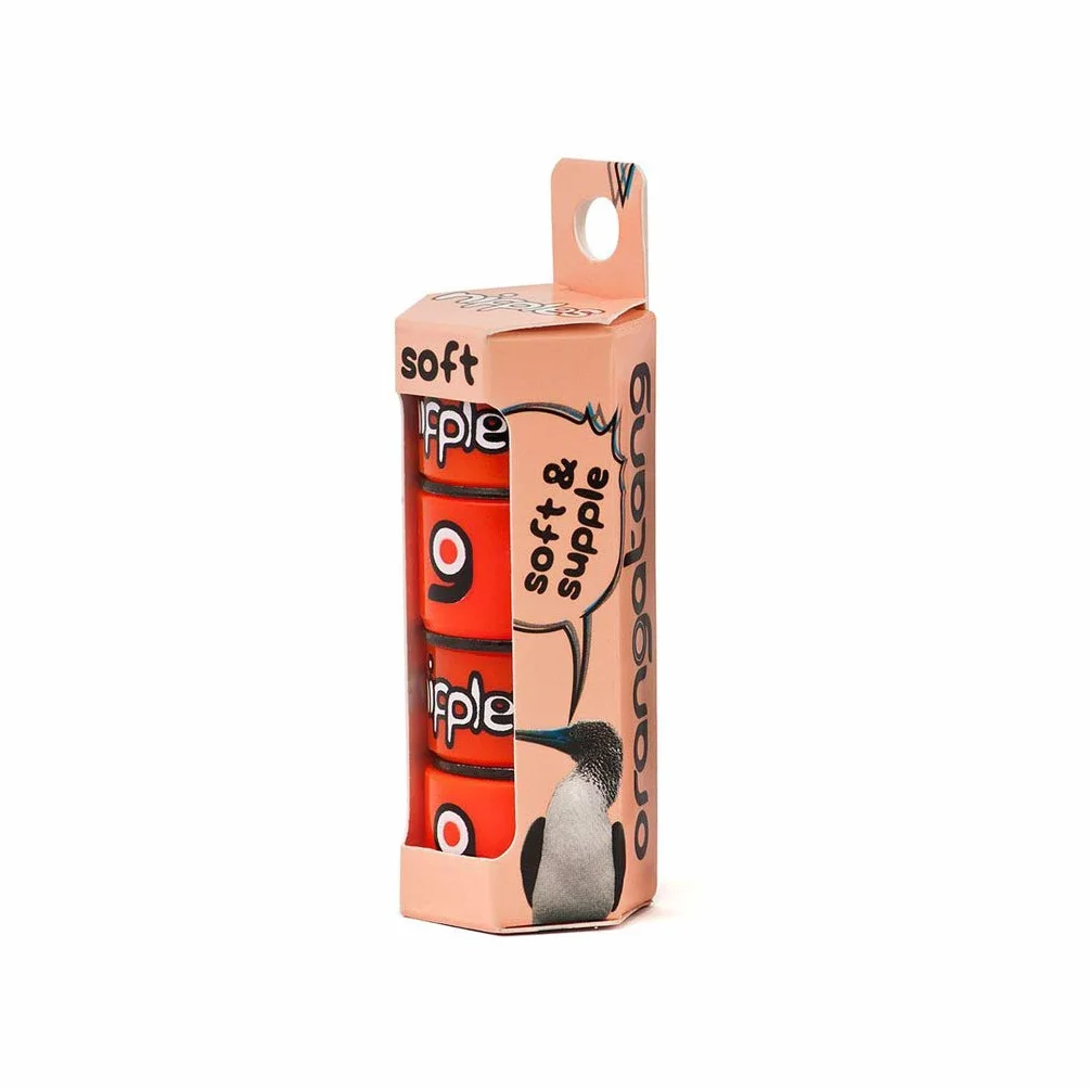 Orangatang Nipples Longboard Boccole per camion skateboard set di 4 arancione morbido