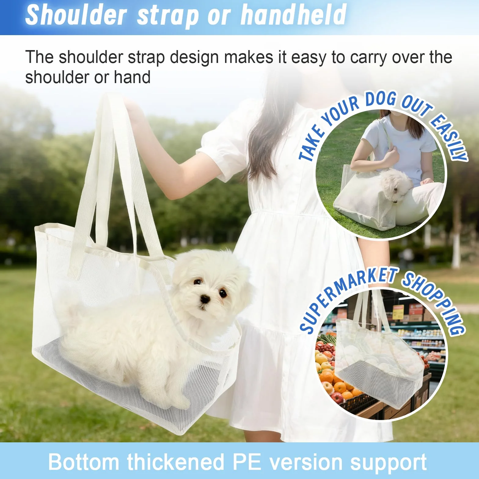 Borsa Trasporto Cani Piccola Taglia Zainetto Gatti Traspirante Beige