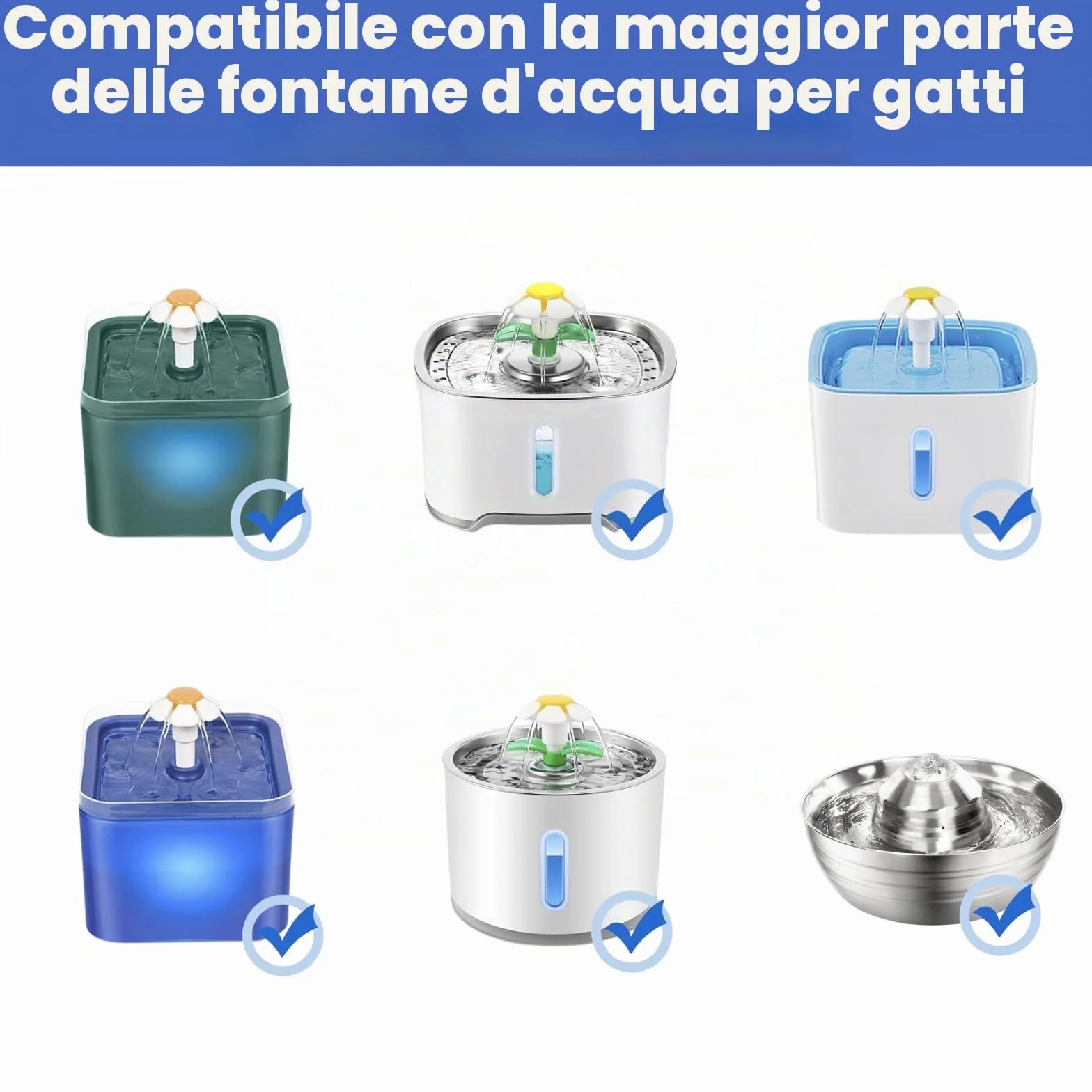 Pompa Fontanella per Gatti, USB Pompa di Ricambio Fontanella Gatti, Ultra Silenziosa, Pompa Acqua per Gatto