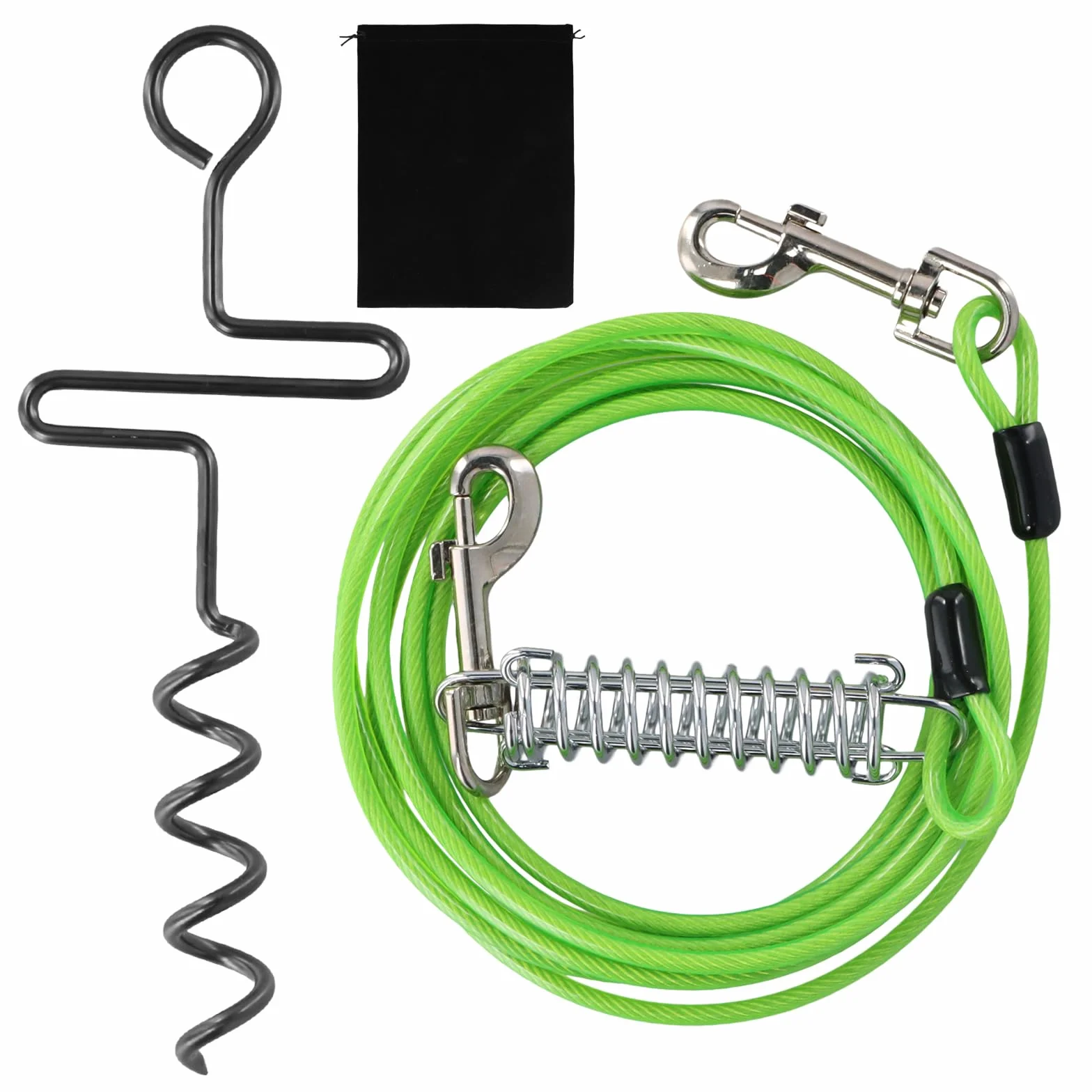 Guinzaglio per Cane A 3 M con Picchetto Elicoidale A Terra A 12.8 inches - per Esterno Come Cortile E Campeggio - Adatto per Cani Piccoli E Medi