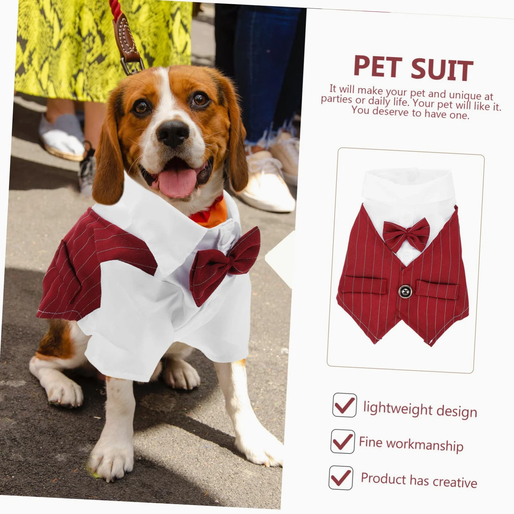 Housoutil 3 Pezzi Costume Per Animali Domestici Cane Festa Di Nozze Abbigliamento Alla Moda Del Gatto Riutilizzabile