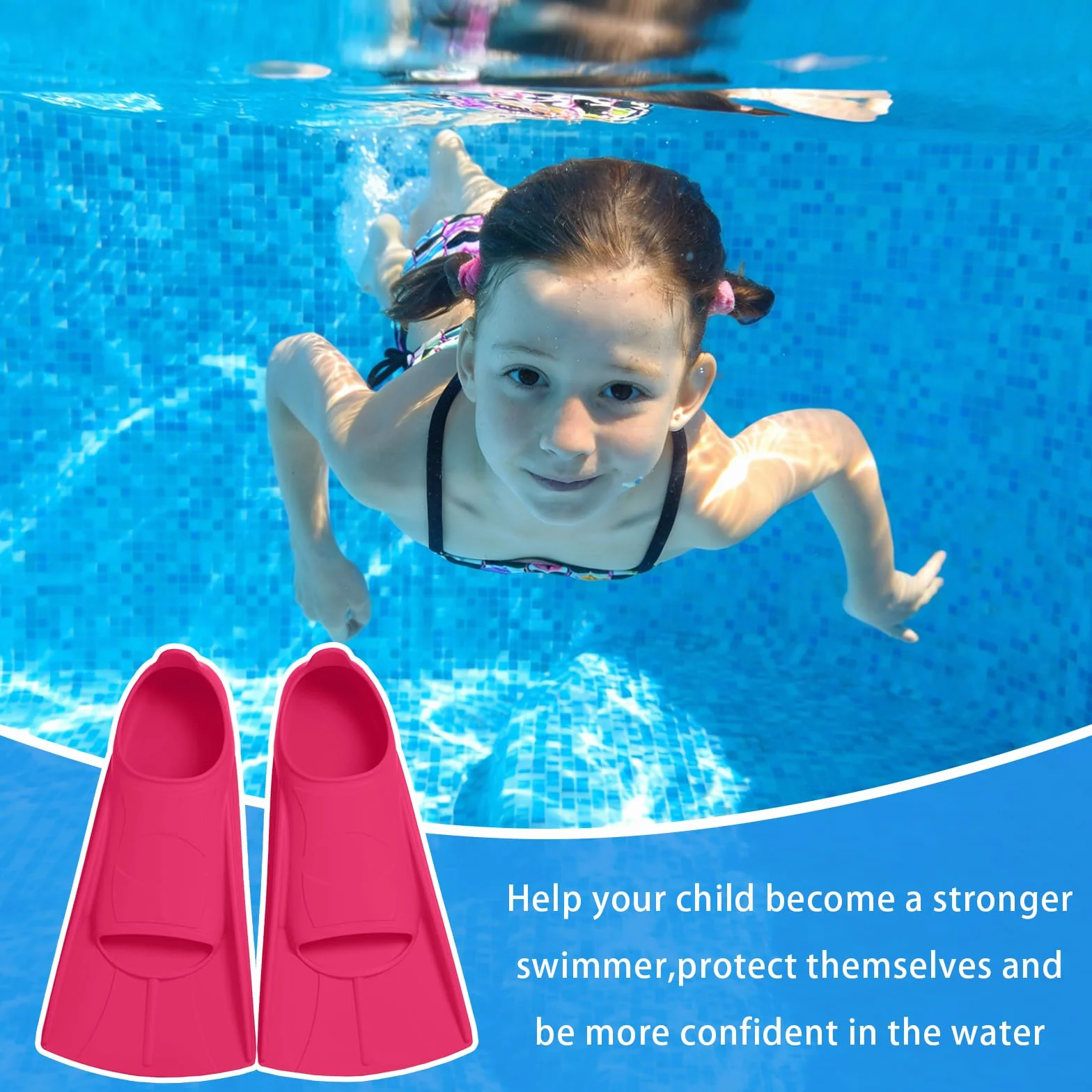 Pinne da Nuoto per Bambini Corte Snorkeling Subacquee Principianti