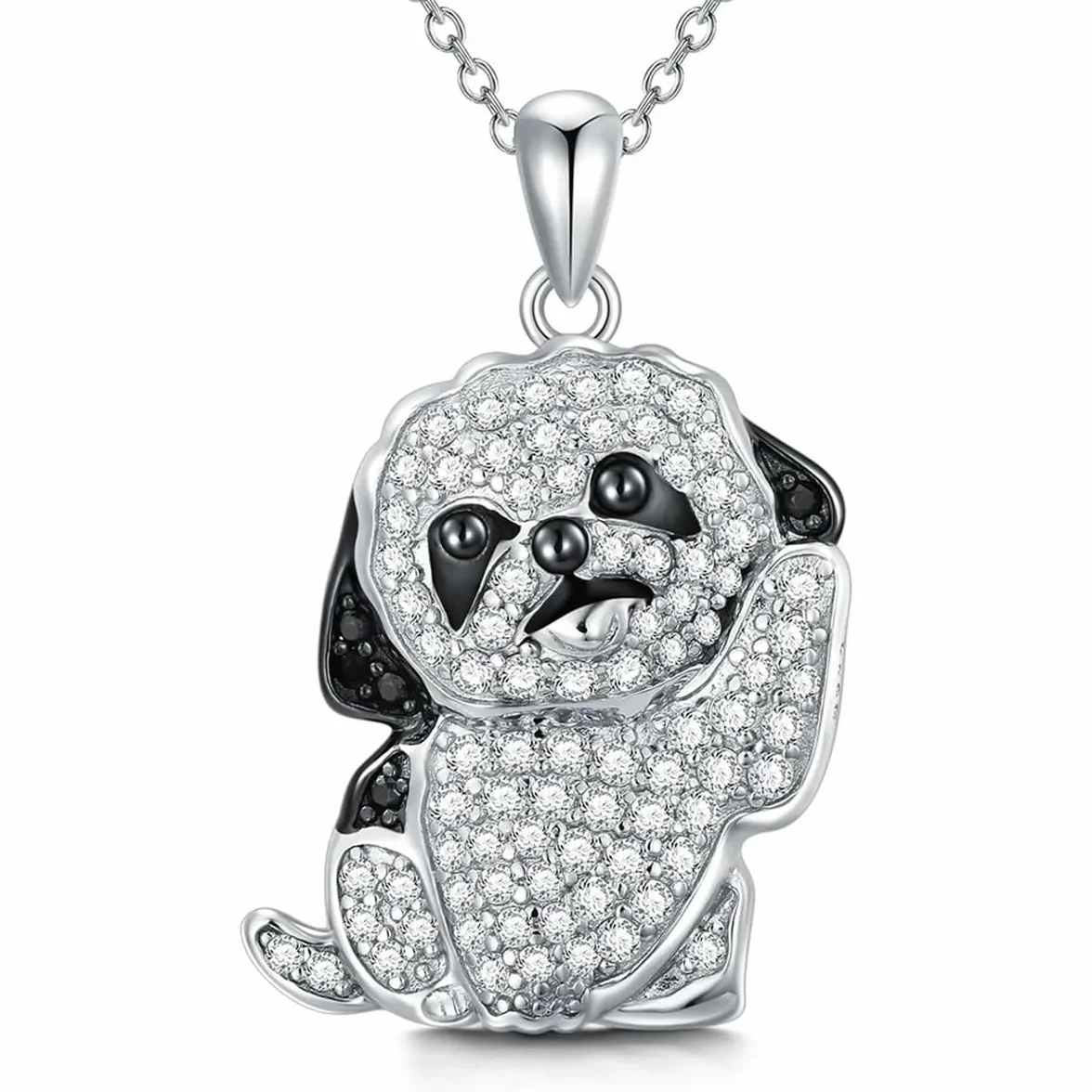 DUTACK Graziosa collana per cani Shih Tzu ciondolo con scatola bianca