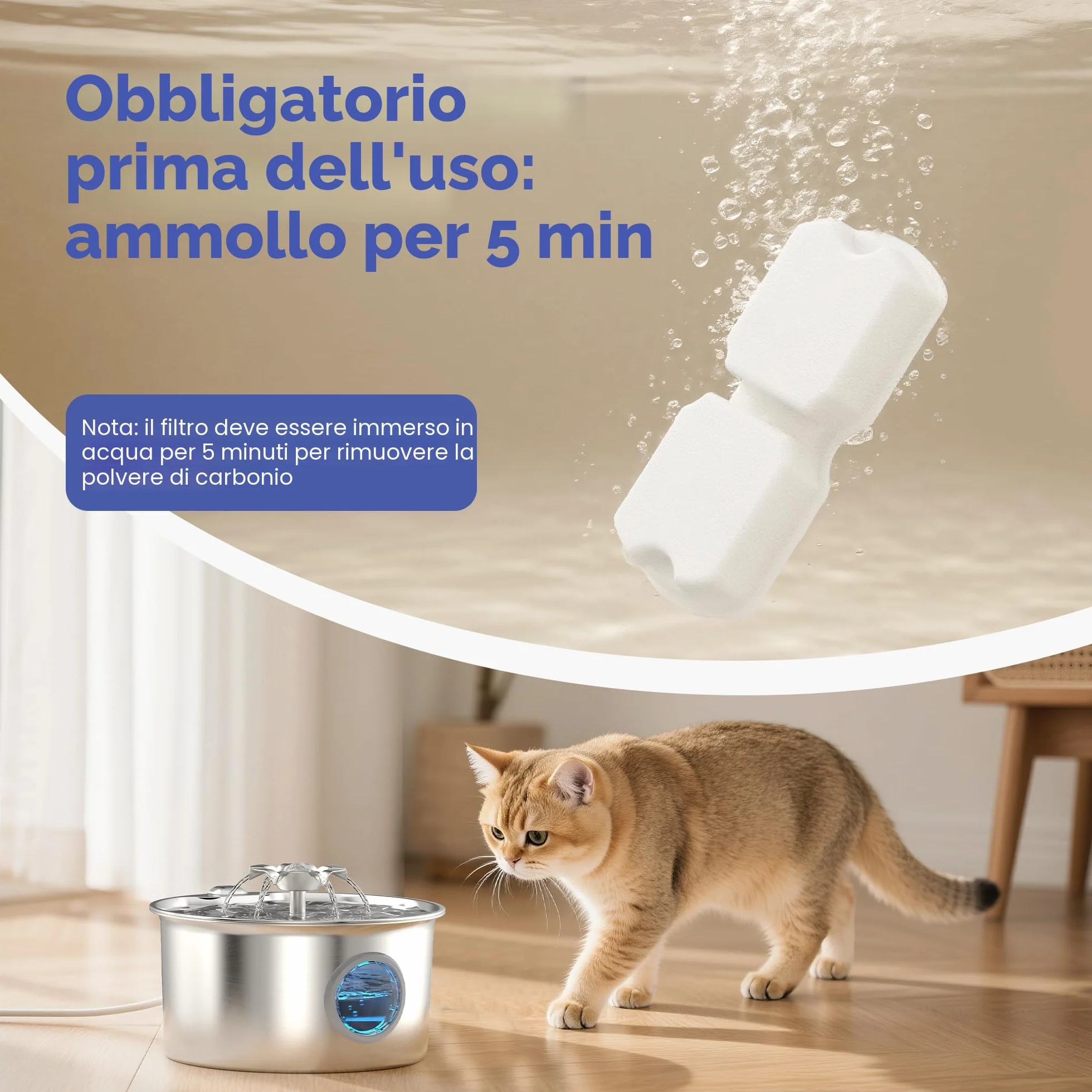 IHOUONE Filtri Fontanella per Gatti: 12 Filtro Fontana Gatto - Distributore Acqua Gatti Filtro - 6 Filtris Fontanella Cani + 6 Spugnas - Aumenti di Materiale - Adatto per Fontana per Cani Acciaio