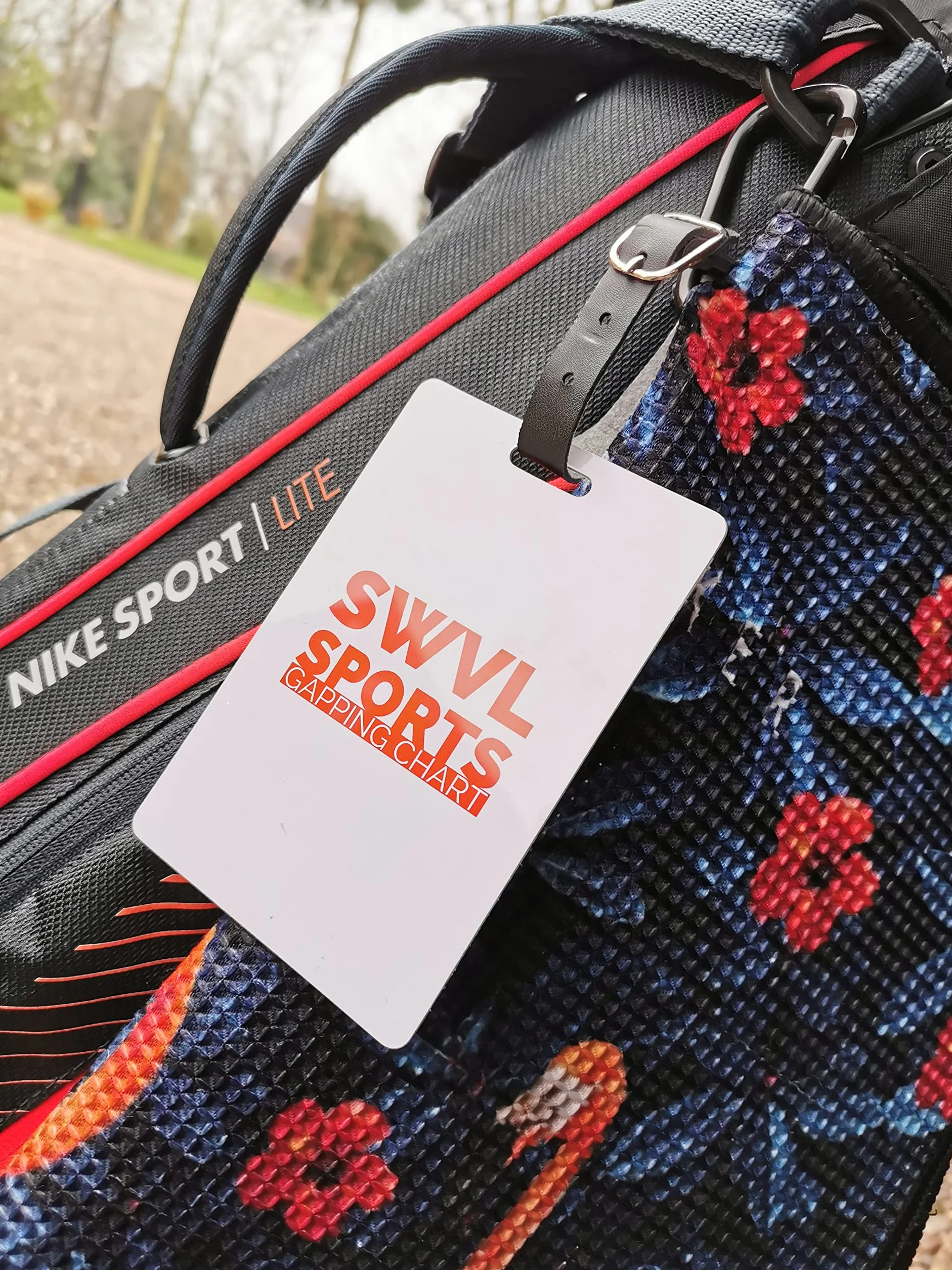 Golf Gapping Chart Bag Tag - Club, Carry & Total Distance Matrix