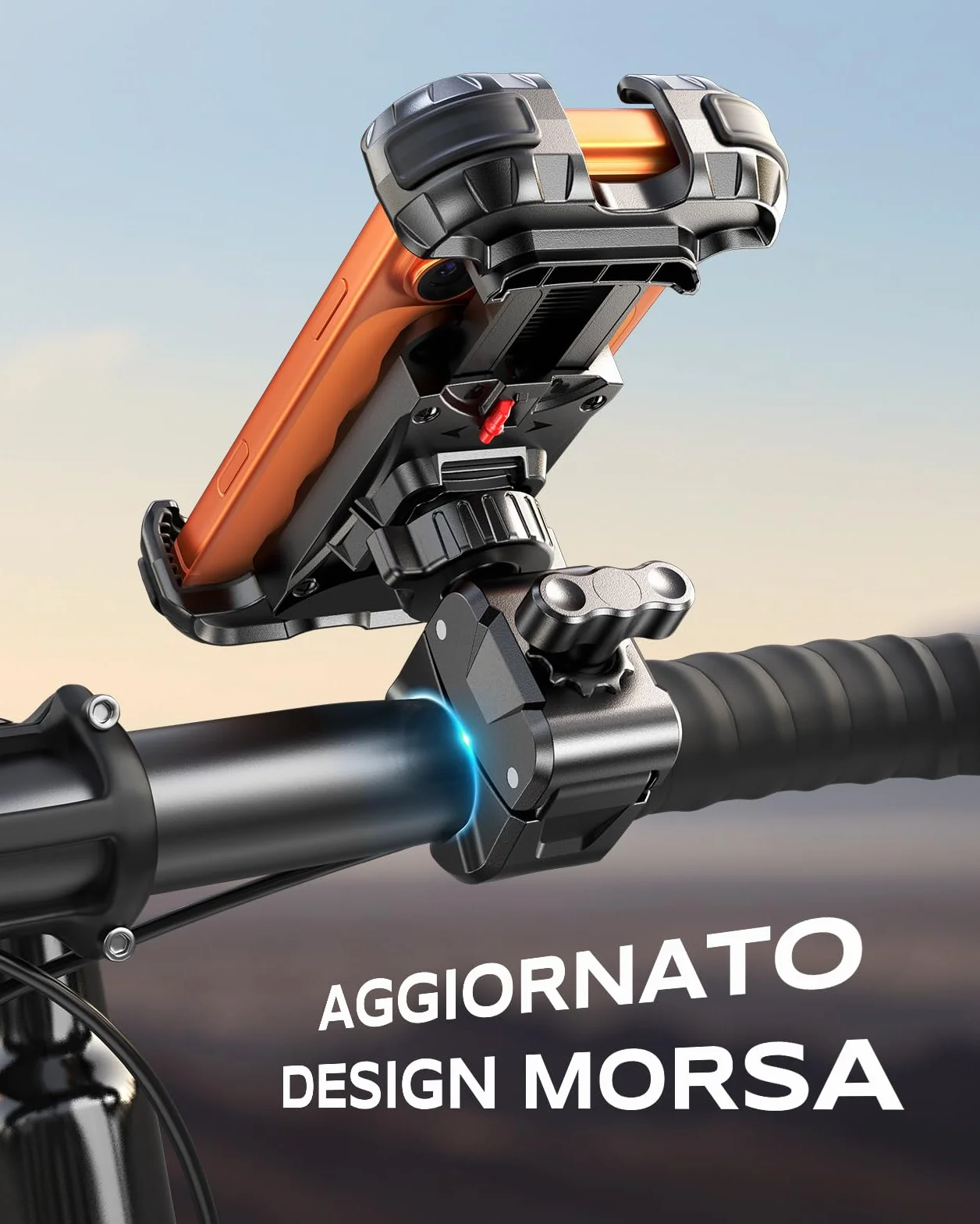Babacom Porta Cellulare Moto, [Ultra Stabile & 1S Blocco Rapido] Porta Cellulare Bici per Universale Manubrio, 360° Rotabile Supporto Telefono Moto Compatibile con iPhone/Galaxy 4.7"-6.8" Smartphone
