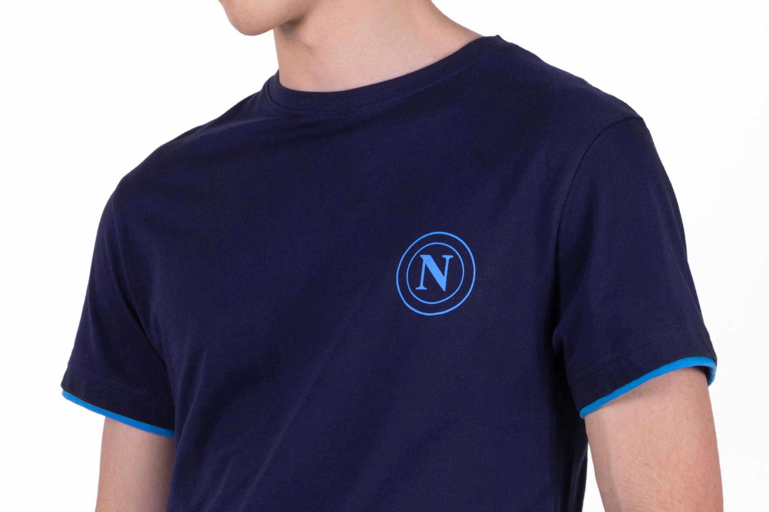 S.S.C. Napoli Koszulka Domowa z Krótkim Rękawem Jersey 100% Cotone Blu Navy