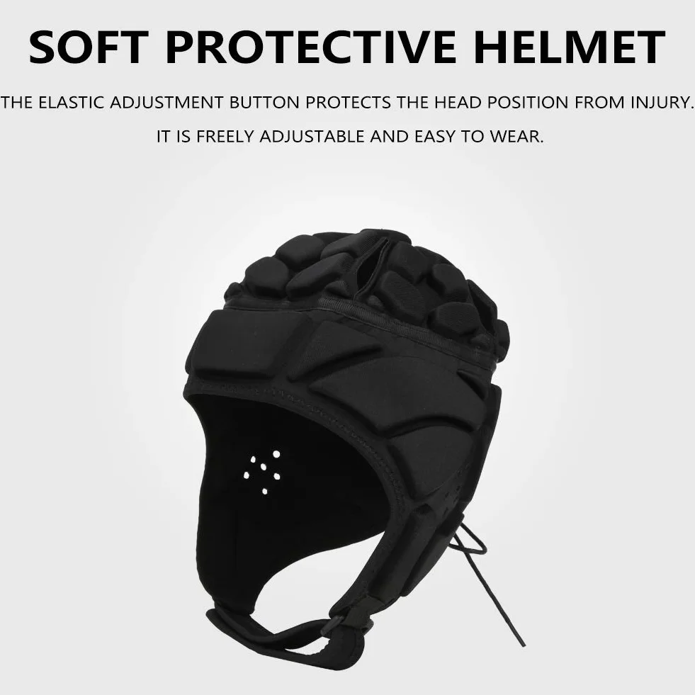Casco Football a Guscio Morbido Protezione Testa Imbottito per Calcio Rugby Baseball