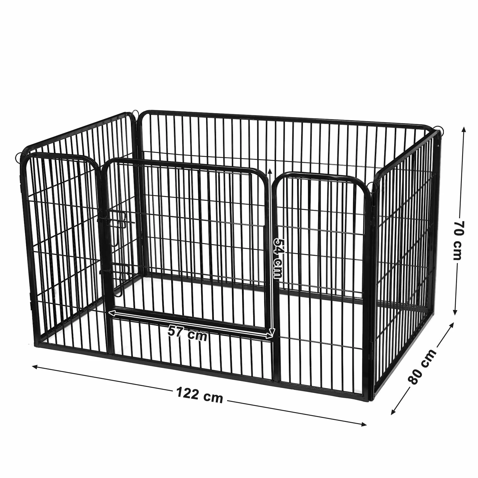 FEANDREA Recinto per Animali in Metallo, 122 x 80 x 70 cm, Nero PPK04BK