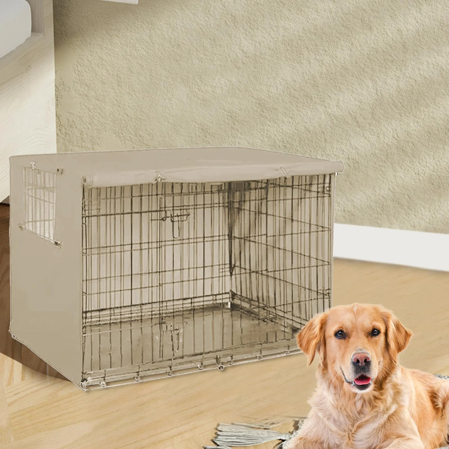 Copertura per gabbia per cani in tessuto Oxford impermeabile antivento