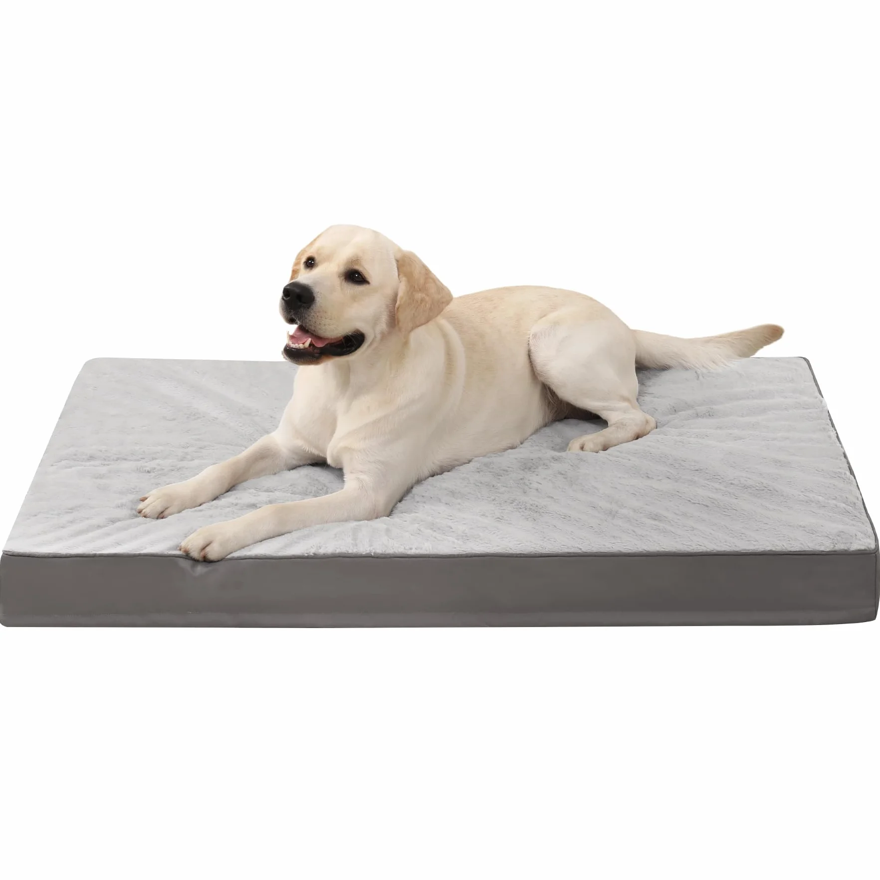 KSIIA Cuccia Cane Interno Taglia Grande XL Ortopedico Cuscino Sfoderabile Lavabile Impermeabile Letto per Cani Grigio 105x70x9cm