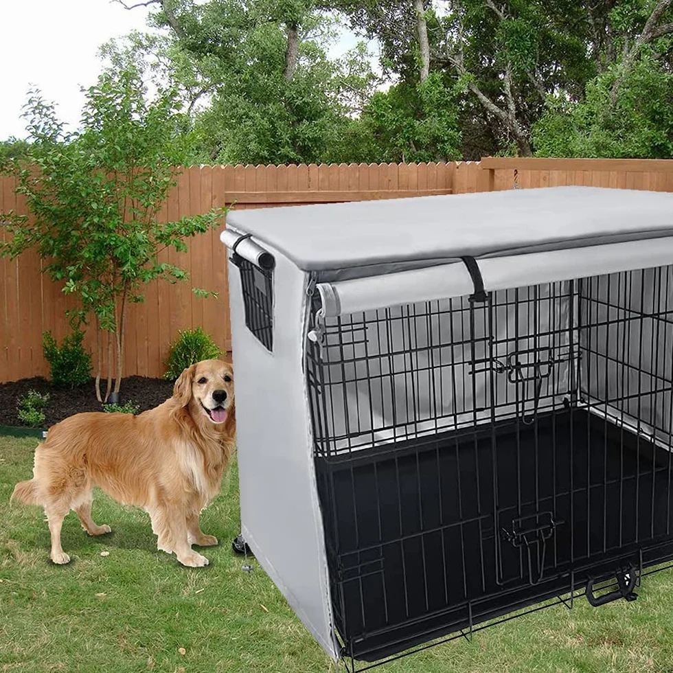 Coperture per gabbia per cani impermeabili in poliestere Oxford 210D XS 63,5x48x50,8 cm grigio