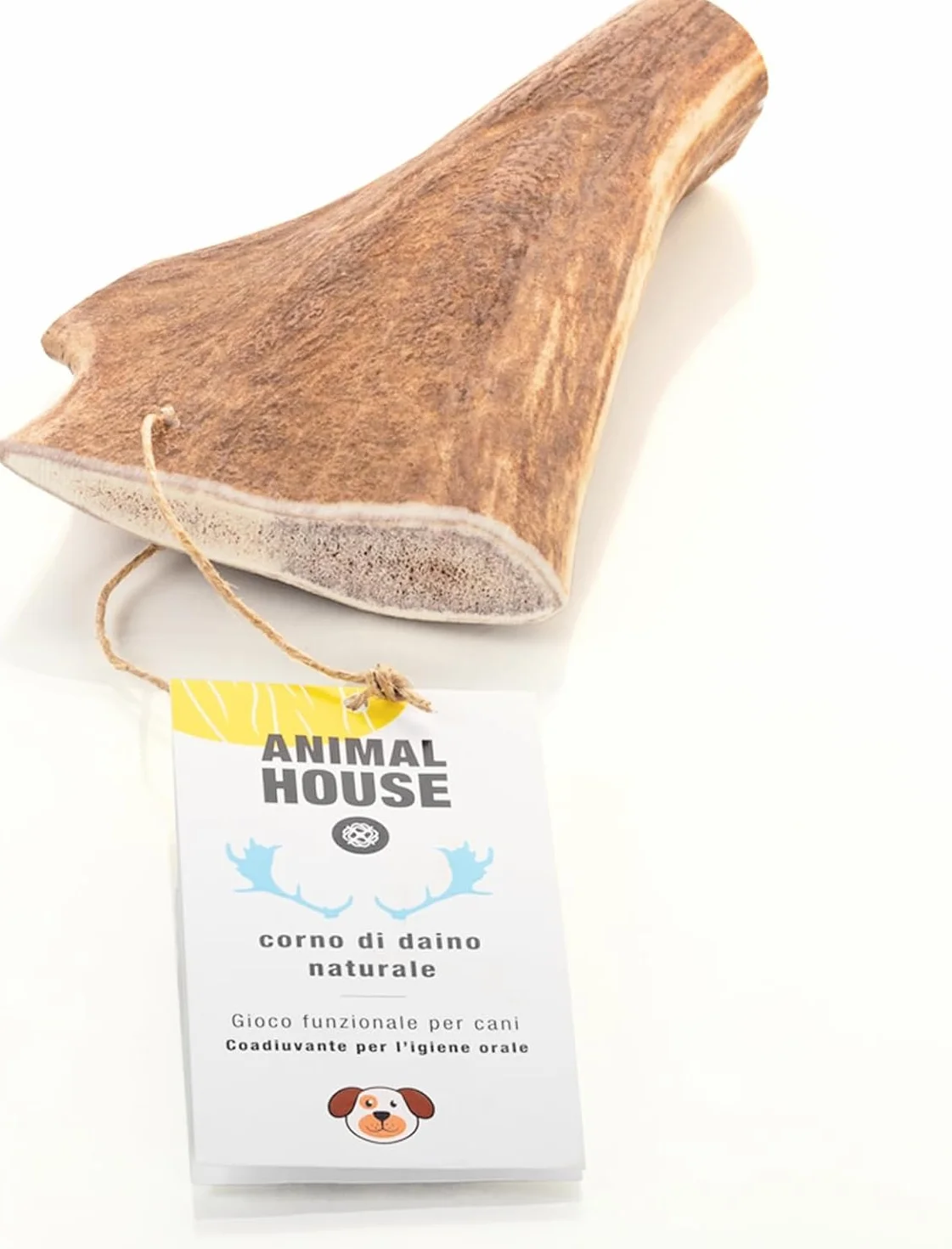Animal House Corna di Daino per Cani, Masticativo Naturale al 100%, Rafforza Igiene Orale, Resistenti e Duraturi, Disponibili in tutte le taglie (L)
