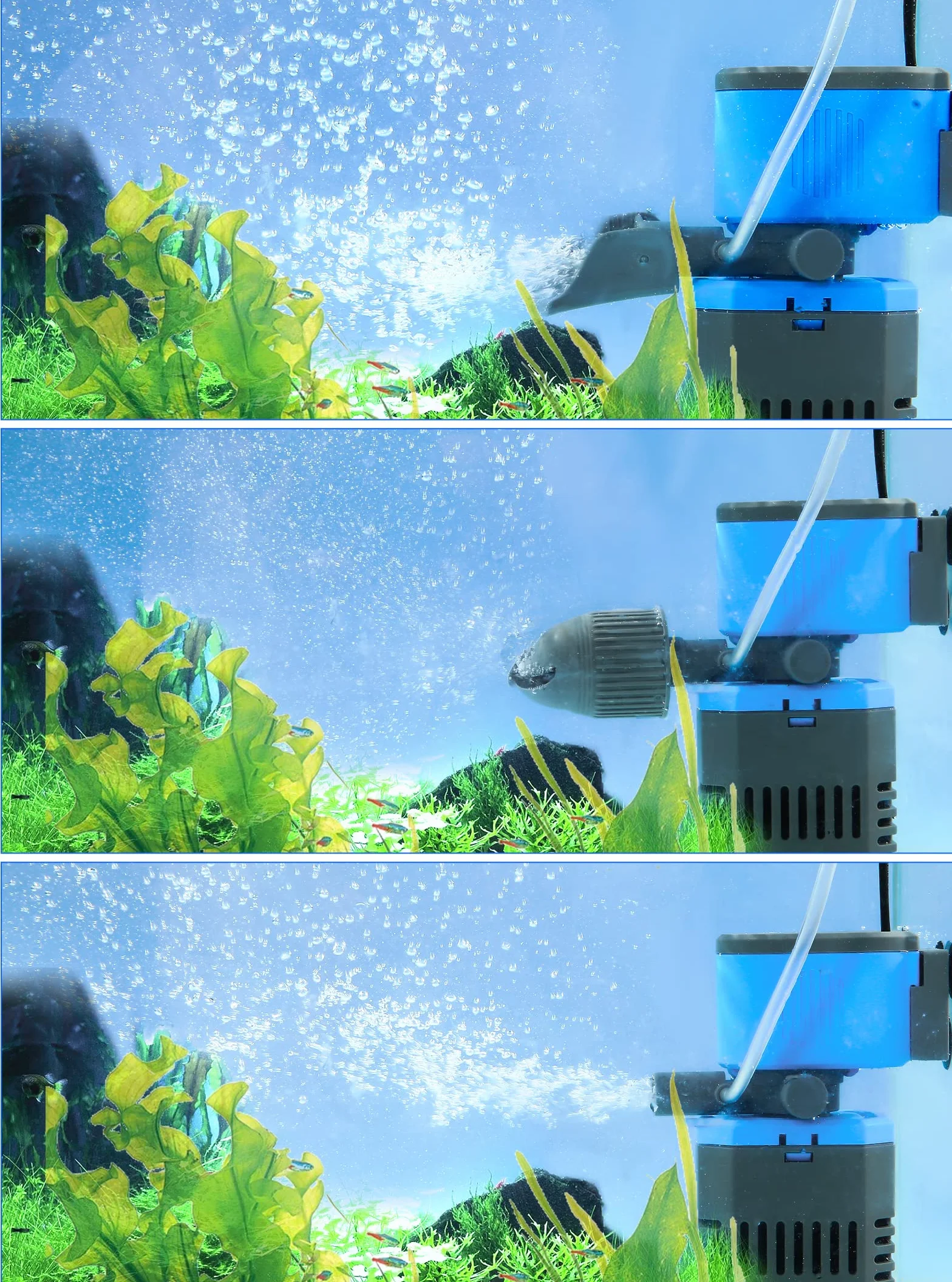 8W Filtro Acquario Interno con Flusso 900 L/H per Acqua Pulita, Flusso d'Aria Regolabile, Basso Rumore e Silenzioso