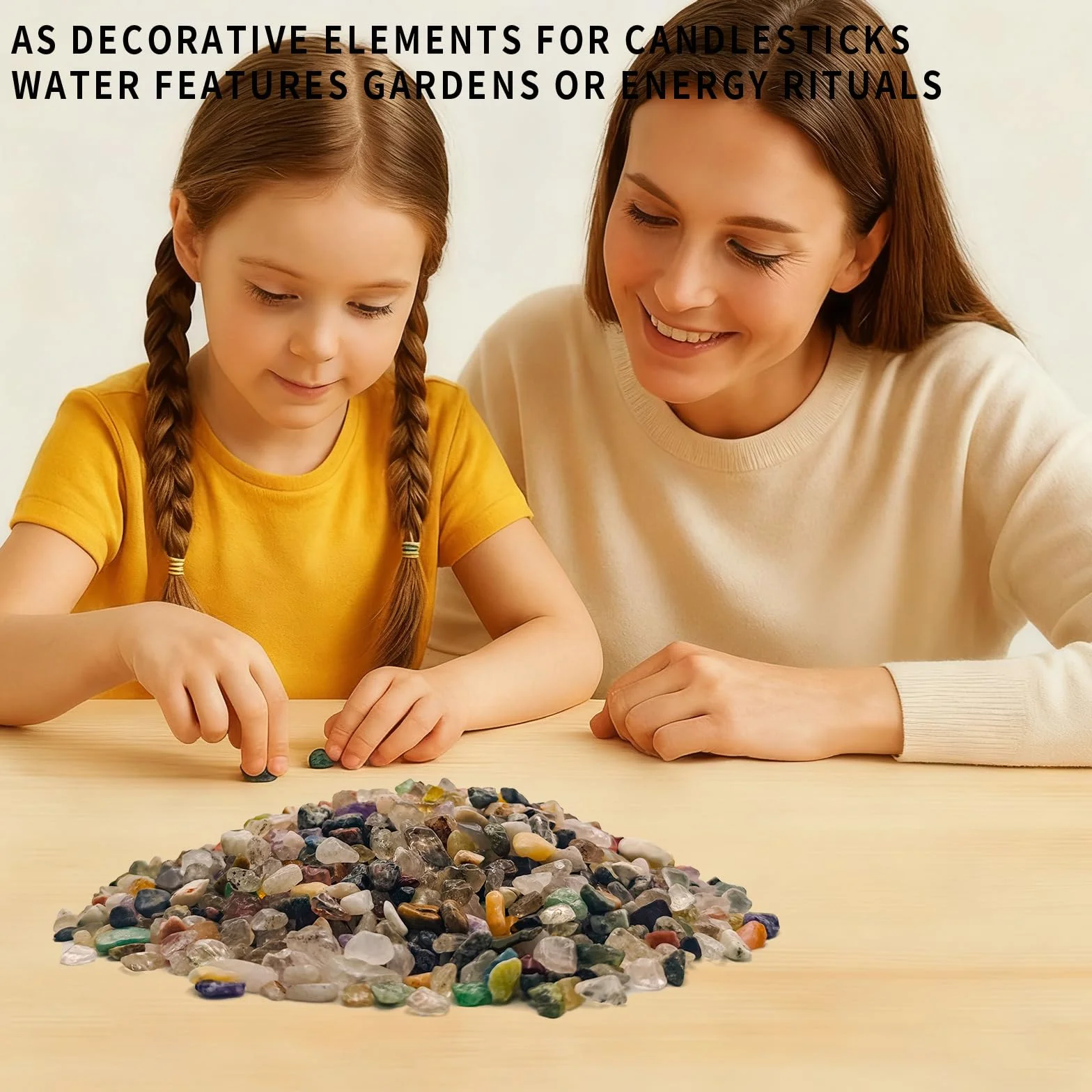 Pietre Decorative 900g Cristallo di Pietre Miste Schiacciato Naturale 7-9mm Irregolari per Vasi Piante Acquario Giardino