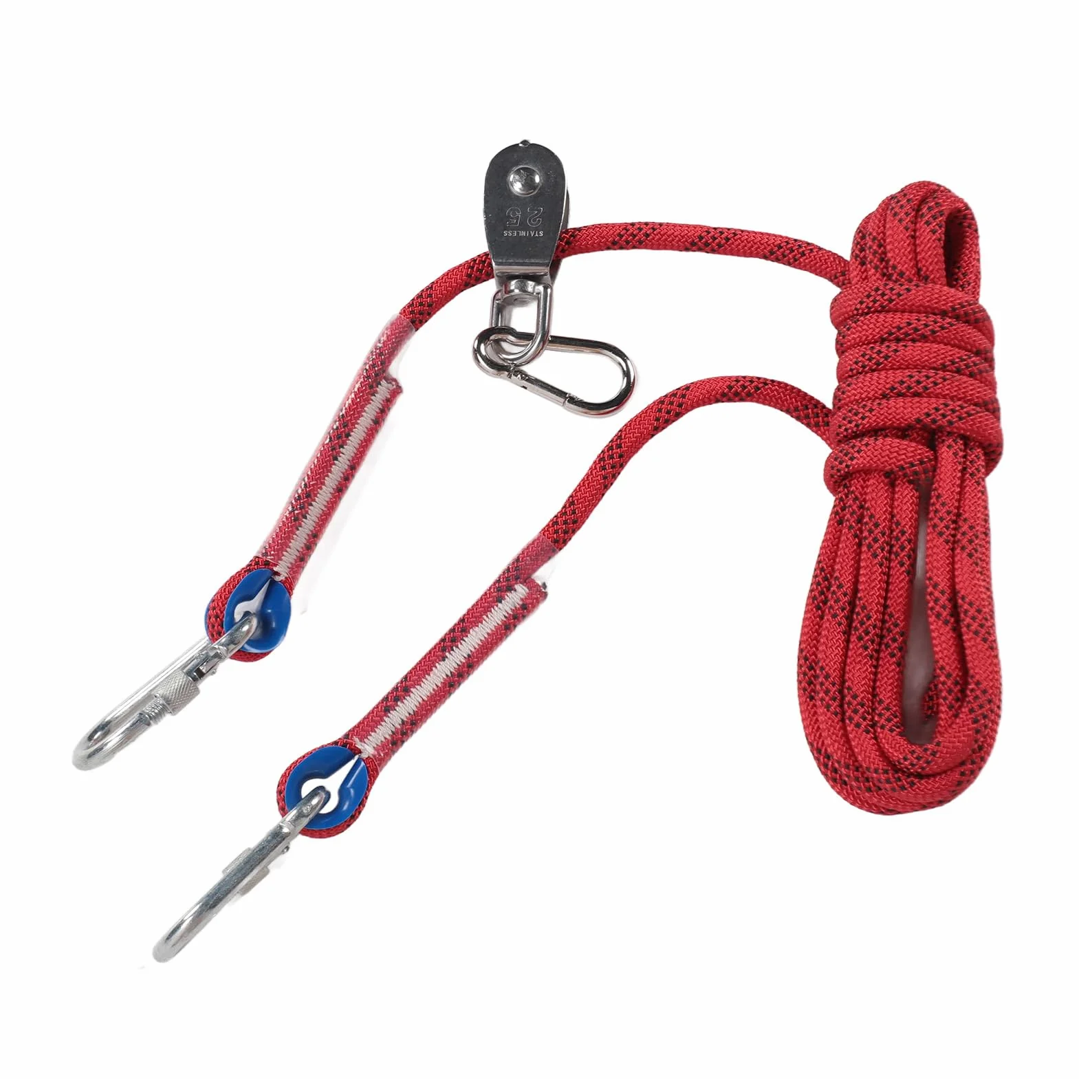Cavo per Corridore per Cani, di Carrucole con Rotazione a 360 Gradi da 16,4 Piedi di Carrello Portatile Cavo Riflettente per Cani per Esterno per Campeggio (rosso)