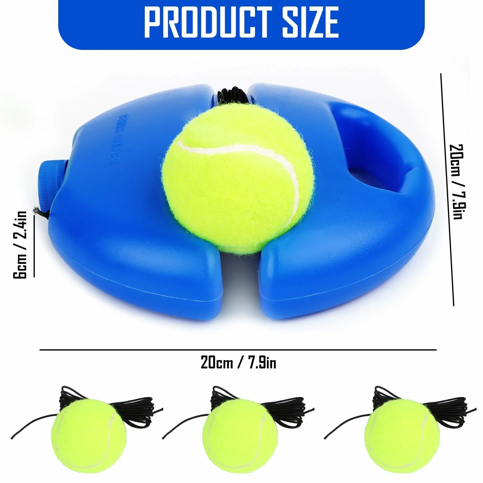 AKONE set da tennis per allenatori con 3 palline metalliche