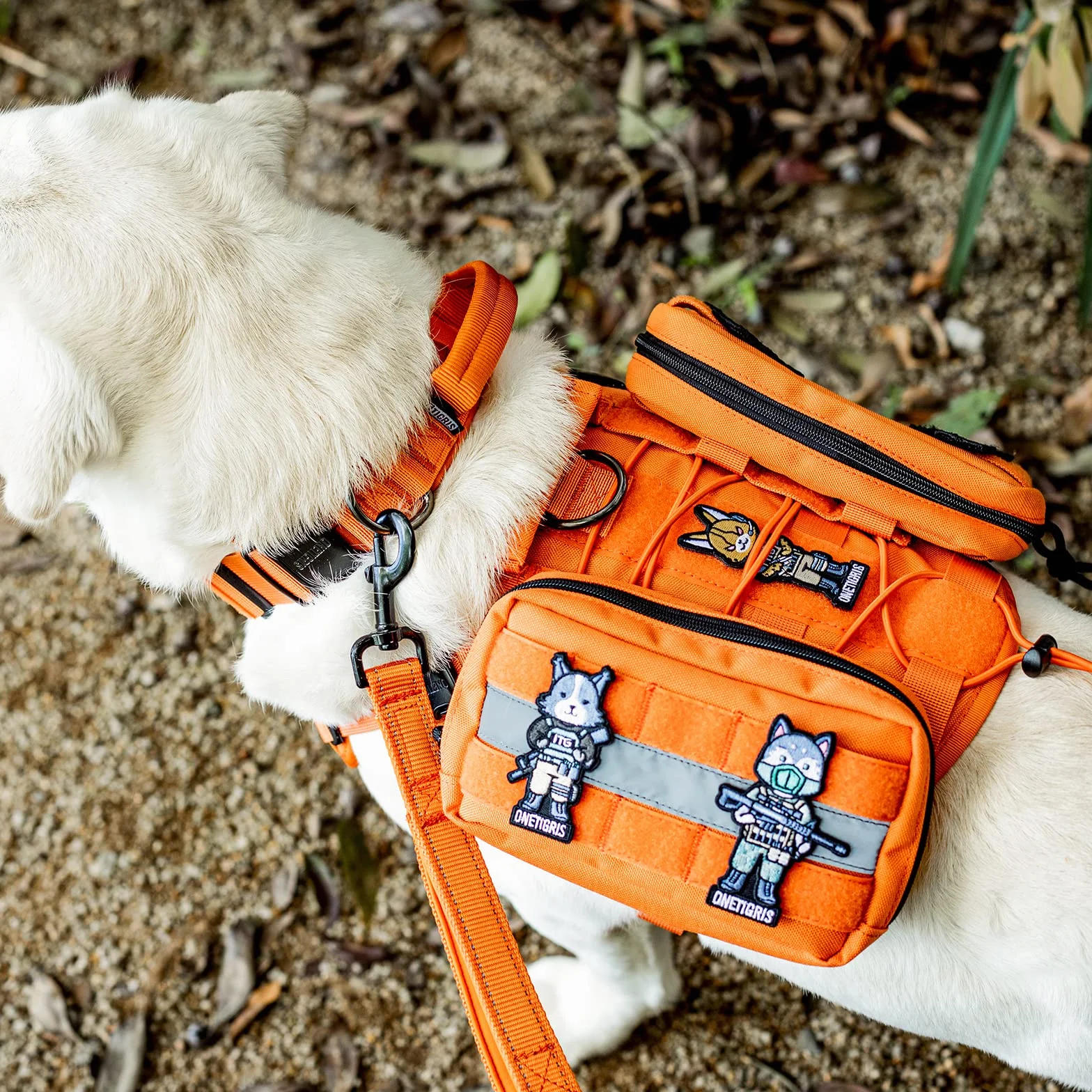 OneTigris Borsa da sella per cani da servizio, supporto emotivo, cane da servizio in addestramento, borsa da sella di qualità per gilet tattici per cani (arancione)