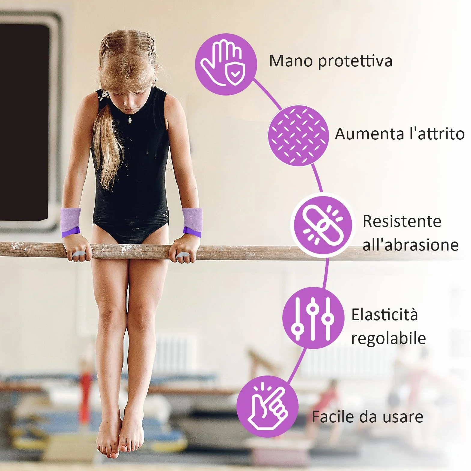 Scettar Falcon Grip Pad Set di Polsini da Ginnastica 1 Paia per Cross Training Bambina Ragazzi Ragazze