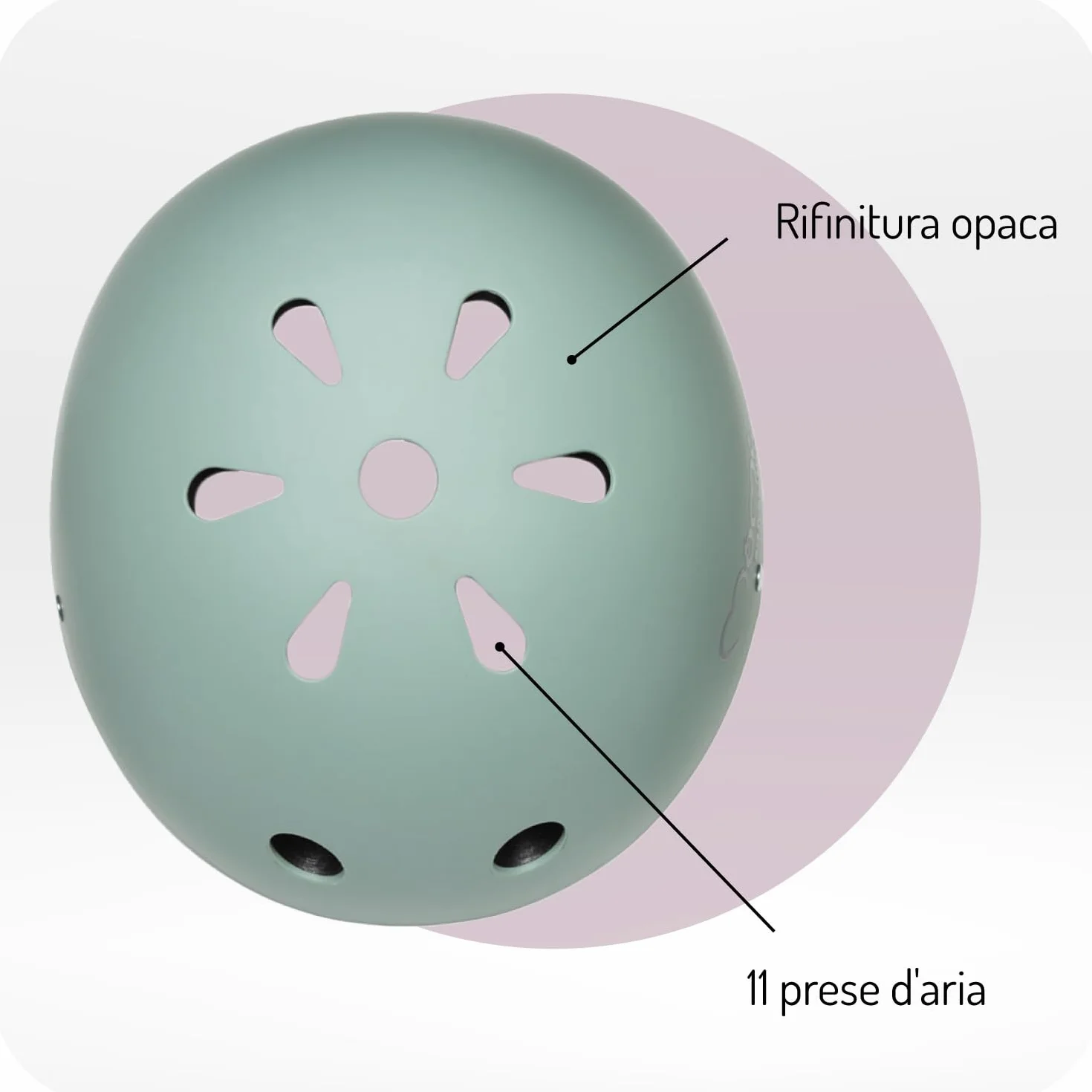 MoMi MIMI Casco per bambini regolabile, circonferenza testa 48-55 cm (1-4 anni), casco da bicicletta per bambini resistente agli urti e agli impatti, 11 prese d'aria, imbottitura in schiuma