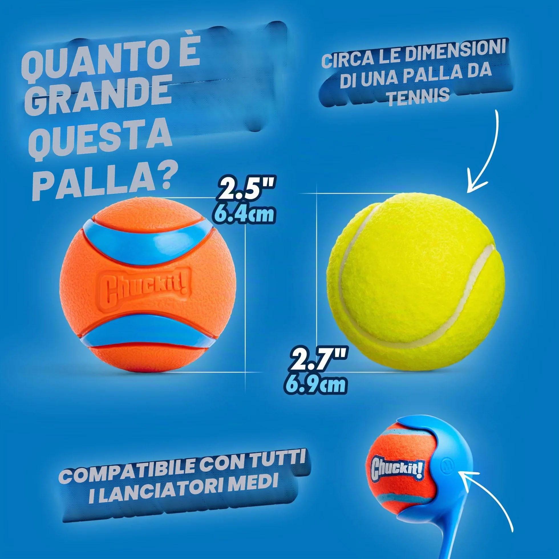 Chuckit Ultra Ball Cane, Palla Multicolore, M
