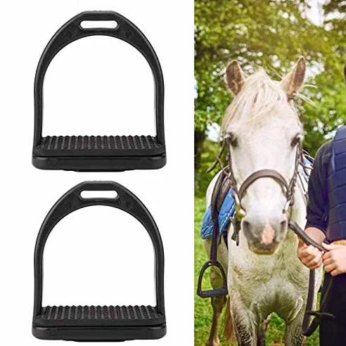 Top-MAX - 2 staffe per cavalli ad alta resistenza in plastica con cuscinetto in gomma antiscivolo per sport all'aria aperta (11,8 x 11 cm (per adulti))