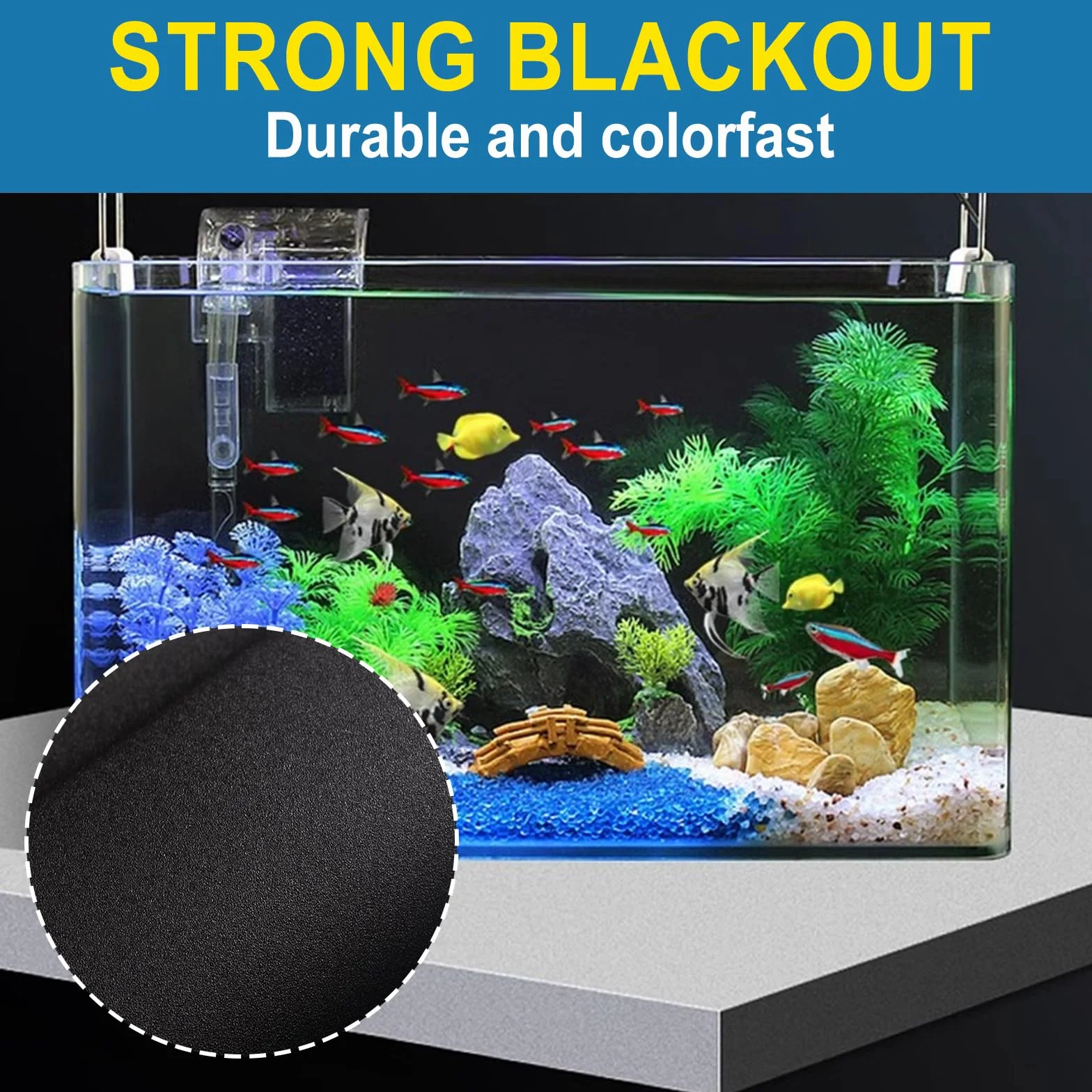 Sfondo Acquario - Acquario Sfondo Nero - Adatto per La Maggior Parte delle Dimensioni Dell'Acquario Standard, Basta Strappare L'Adesivo Incluso E Incollarlo Rapidamente
