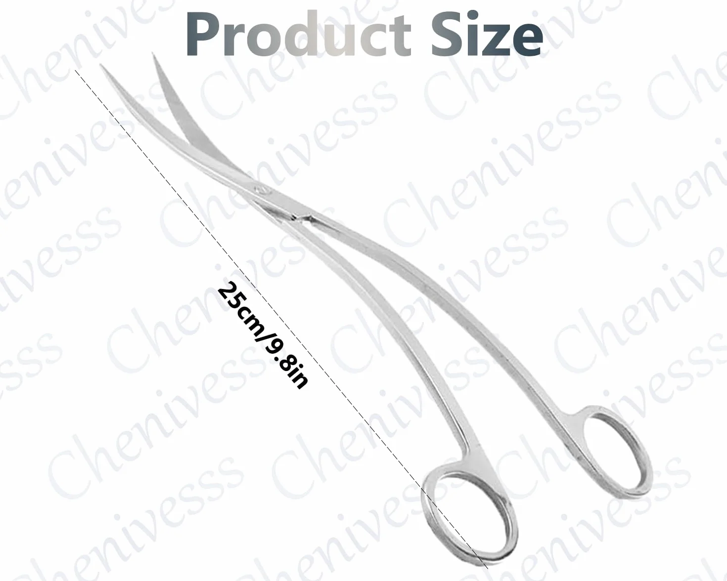 Forbici curve in acciaio inox 25 cm per acquario piante acquatiche